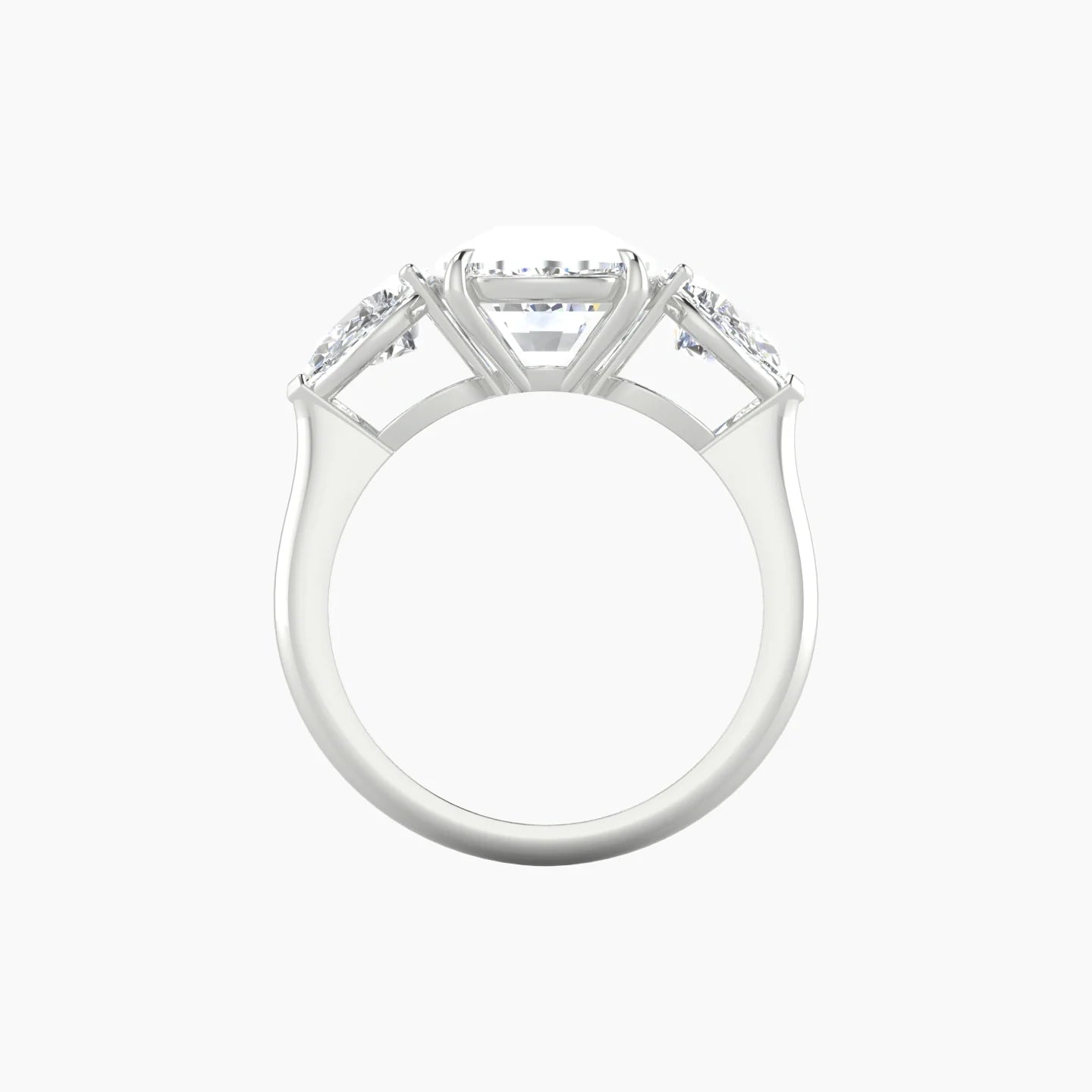 Simple Pear Trilogy | 18k White Gold 5 ct Cushion Cut Ring