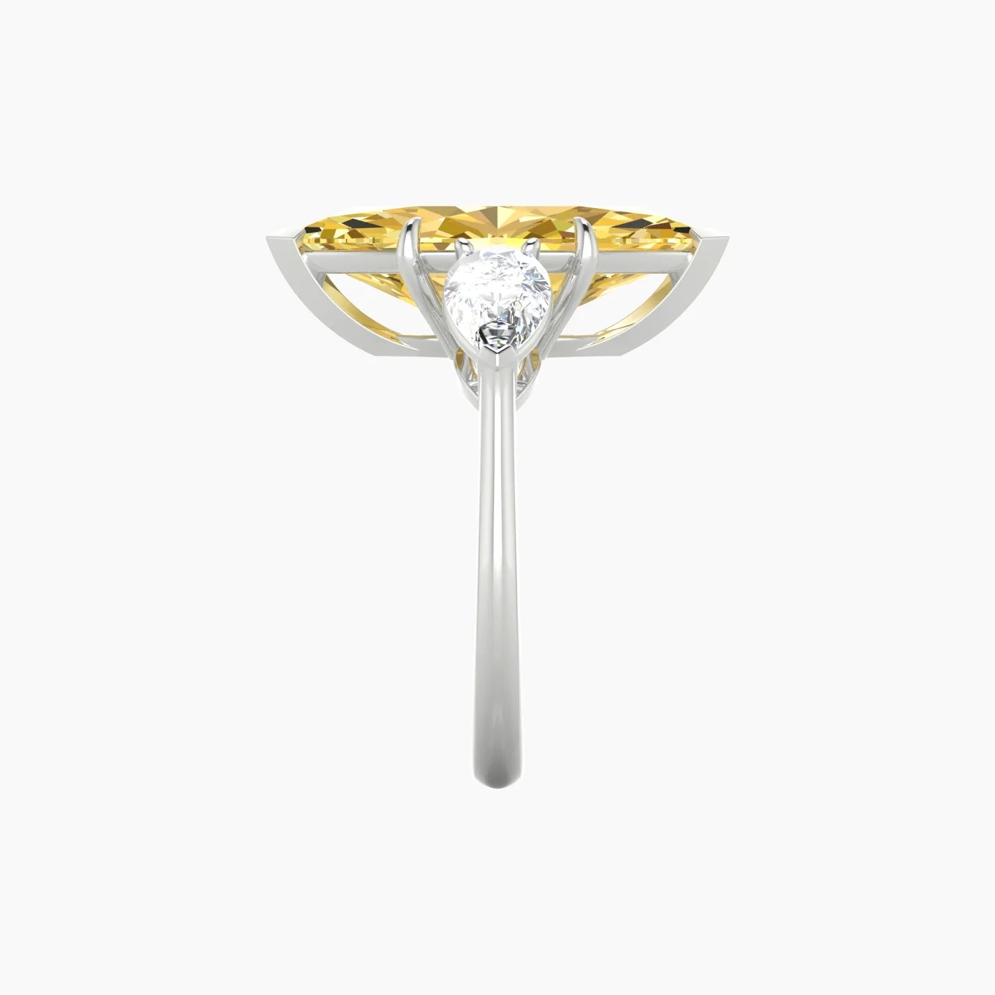Simple Pear Trilogy | 18k White Gold 5 ct Marquise Cut Ring