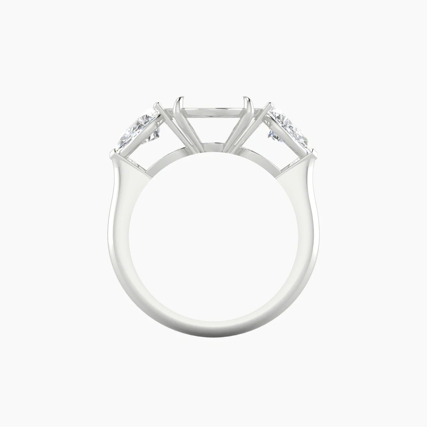 Simple Pear Trilogy | 18k White Gold 5-7.99 ct Oval Cut Ring Setting