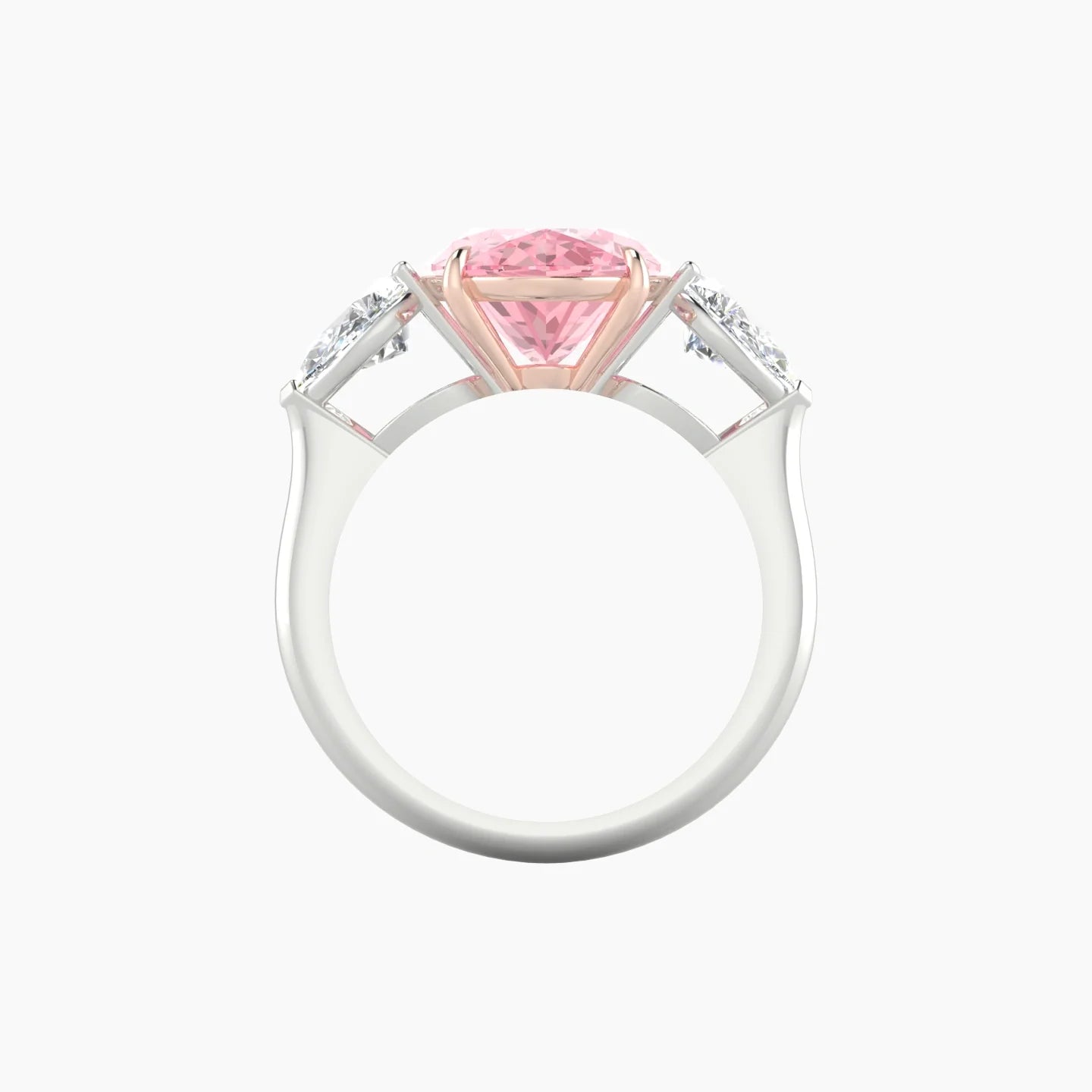 Simple Pear Trilogy | 18k White & Rose Gold 5 ct Oval Cut Ring
