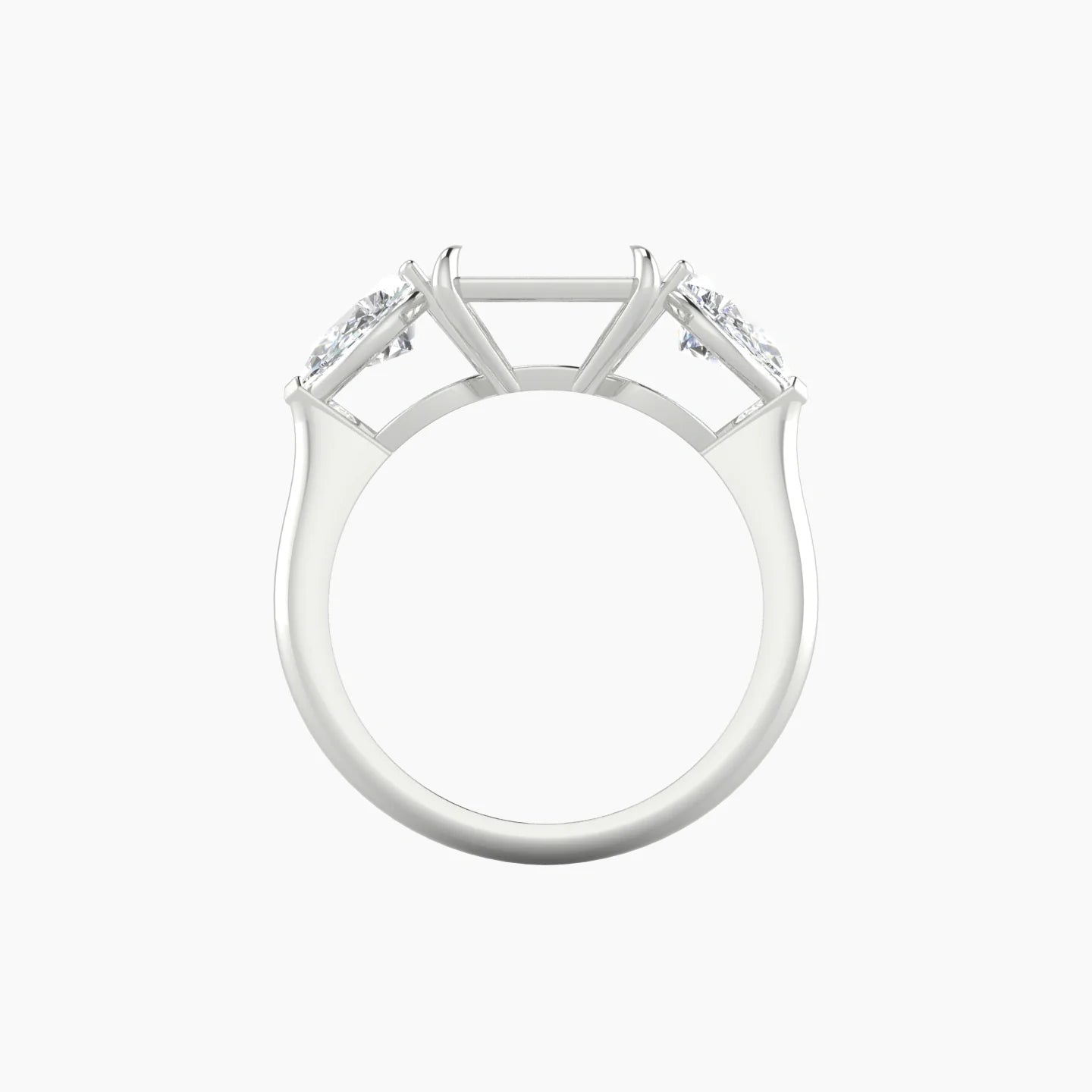 Simple Pear Trilogy | 18k White Gold 5-7.99 ct Radiant Cut Ring Setting