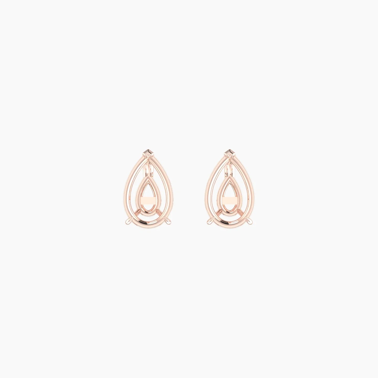 Solitaire | 18k Rose Gold 1-1.99 ct Pear Cut Earring Settings