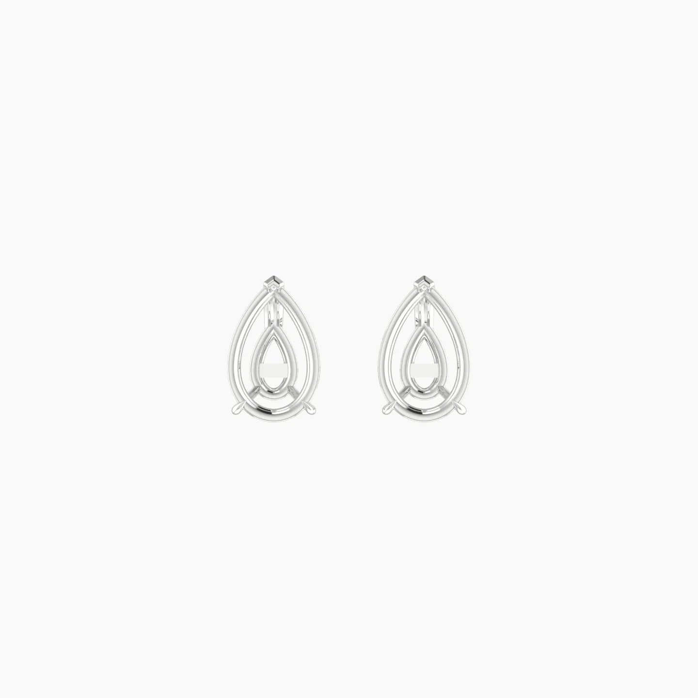 Solitaire | 18k White Gold 1-1.99 ct Pear Cut Earring Settings