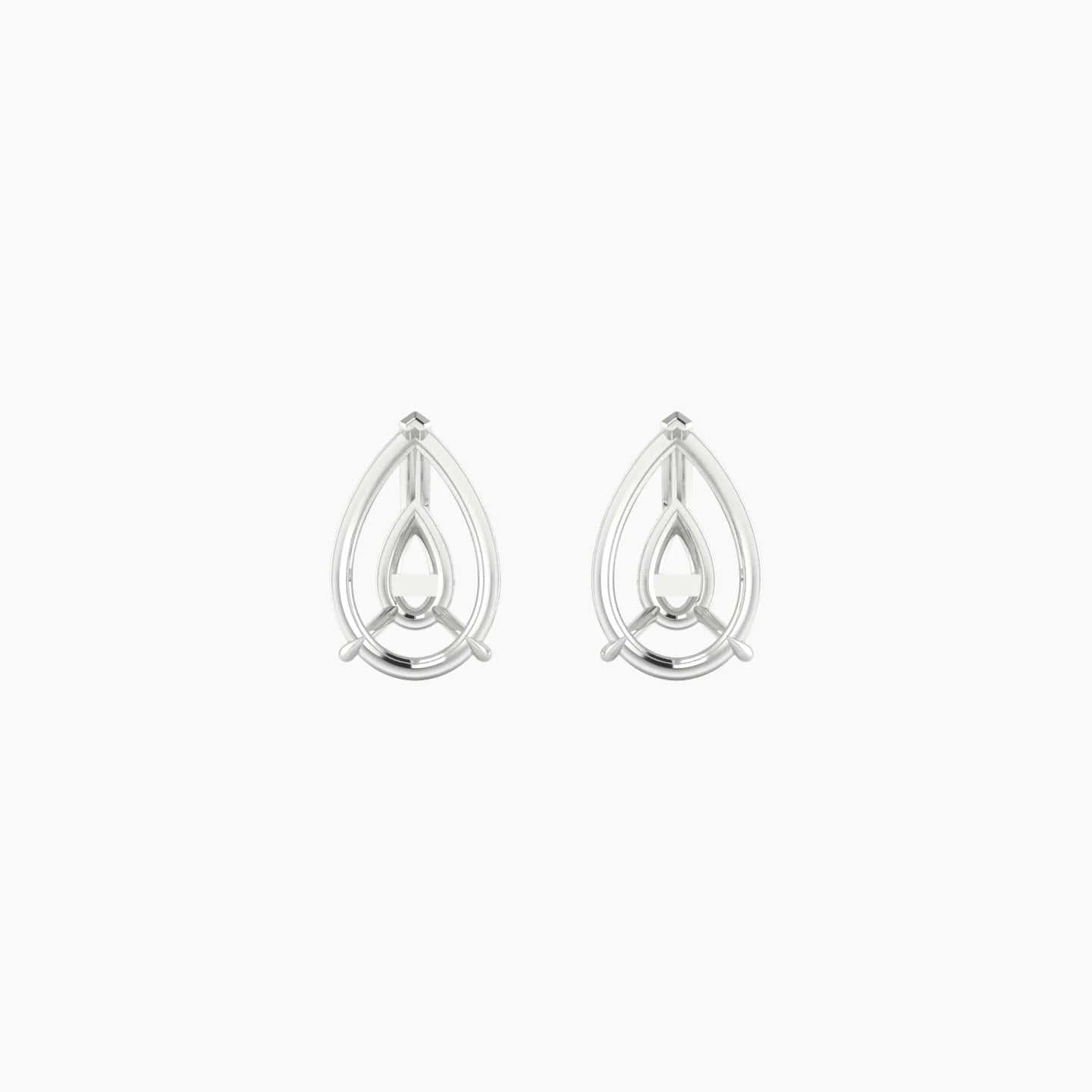 Solitaire | 18k White Gold 2-2.99 ct Pear Cut Earring Settings