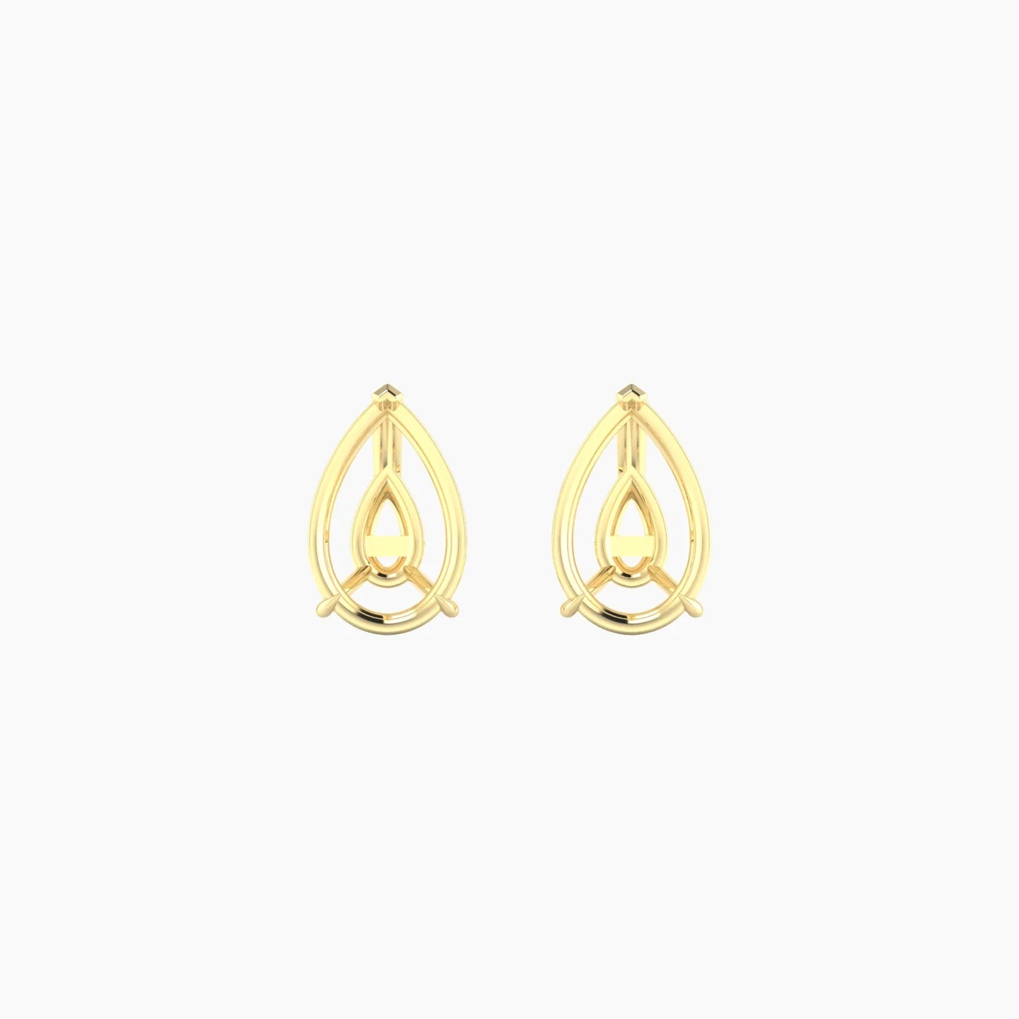 Solitaire | 18k Yellow Gold 2-2.99 ct Pear Cut Earring Settings