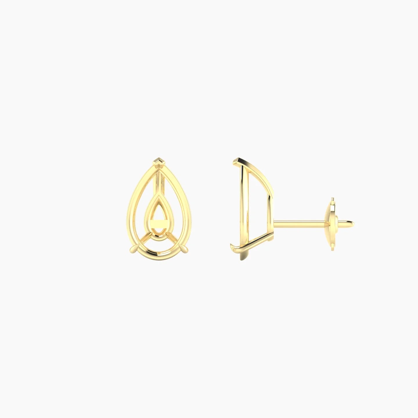 Solitaire | 18k Yellow Gold 2-2.99 ct Pear Cut Earring Settings