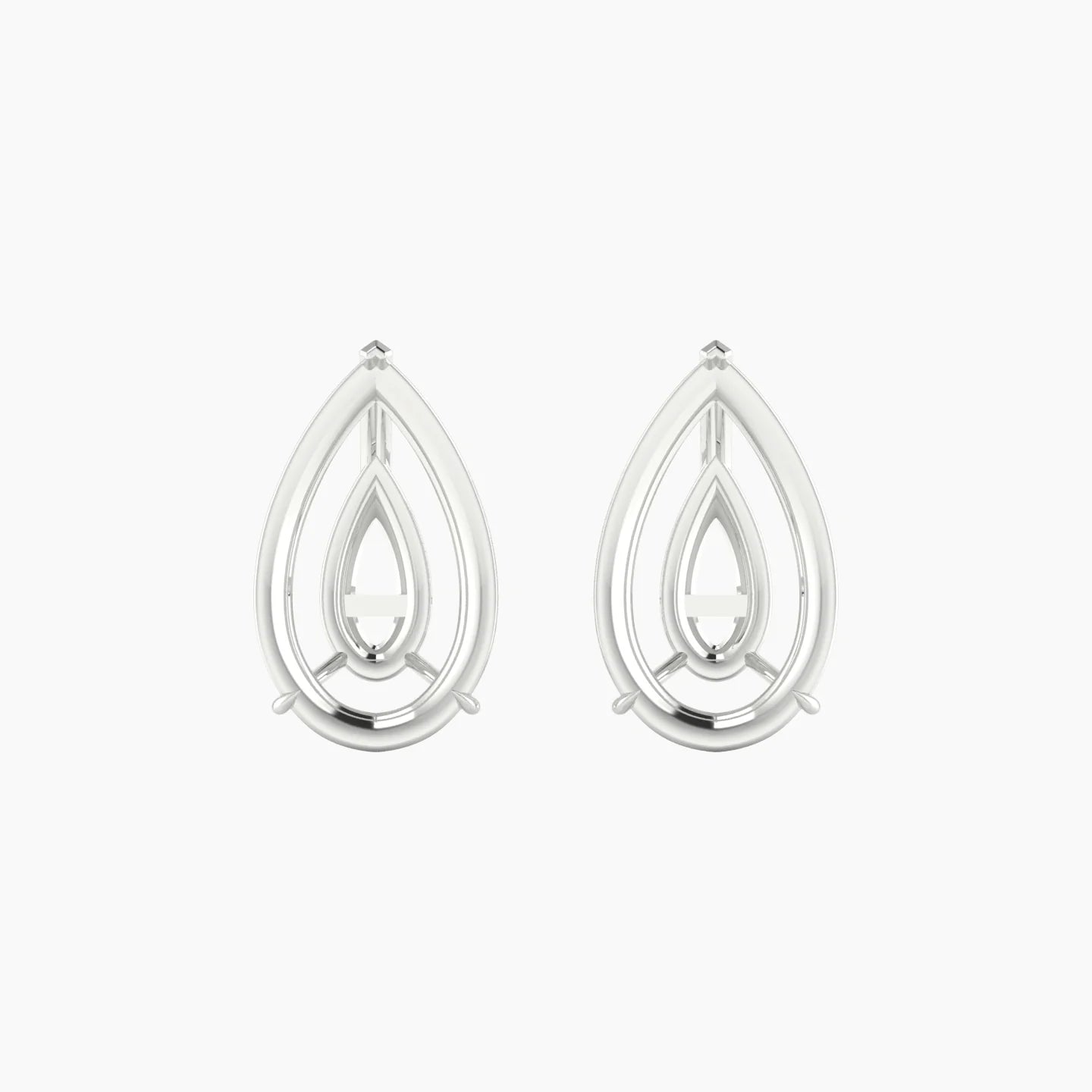 Solitaire | 18k White Gold 5-7.99 ct Pear Cut Earring Settings