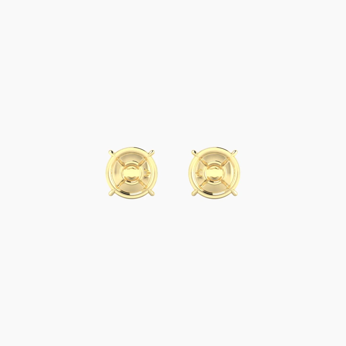 Solitaire | 18k Yellow Gold 1-1.99 ct Round Cut Earring Settings