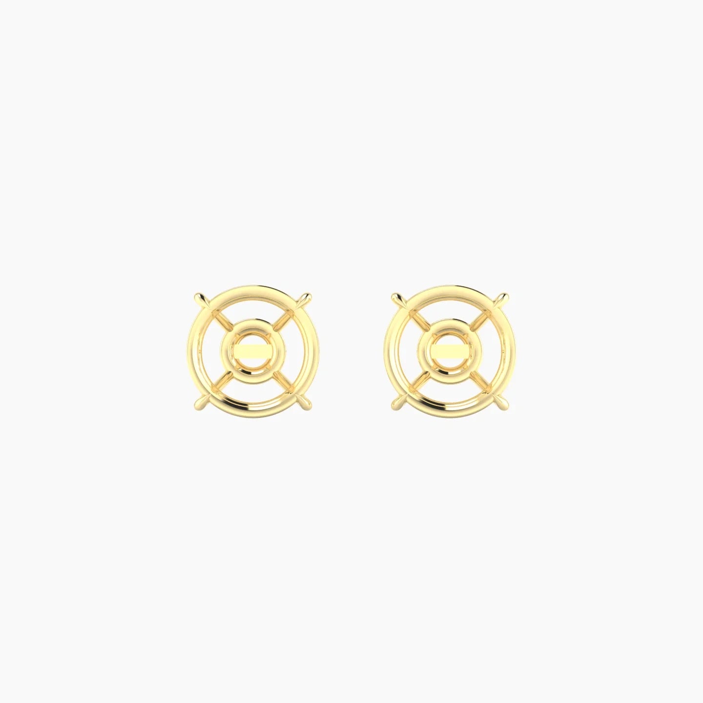 Solitaire | 18k Yellow Gold 2-2.99 ct Round Cut Earring Settings