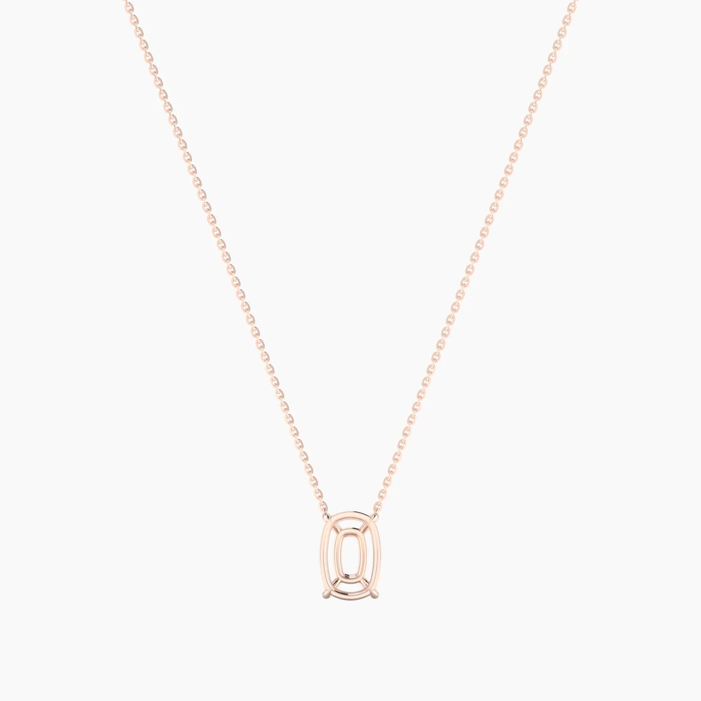 Solitaire | 18k Rose Gold 3-4.99 ct Cushion Cut Pendant Setting