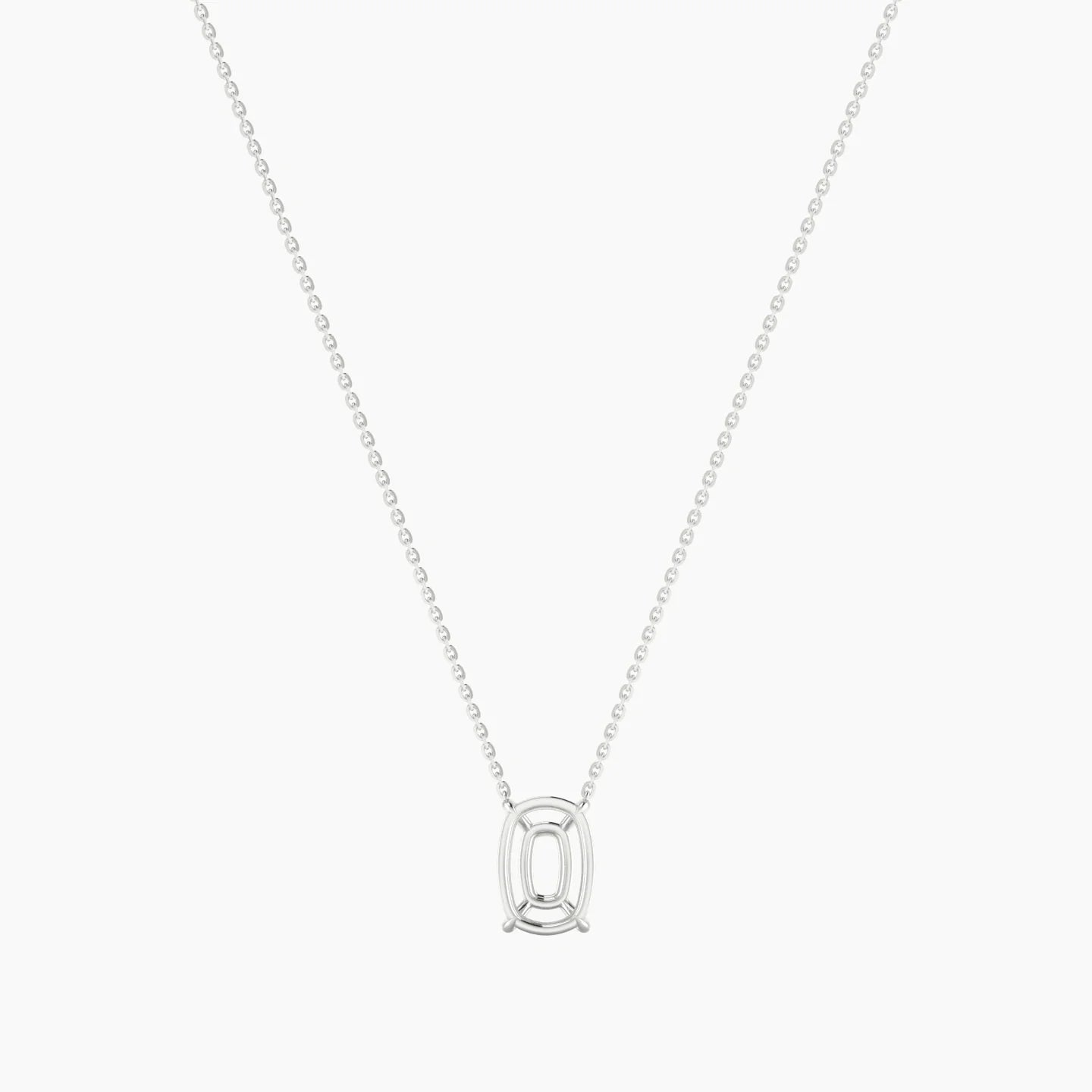 Solitaire | 18k White Gold 3-4.99 ct Cushion Cut Pendant Setting