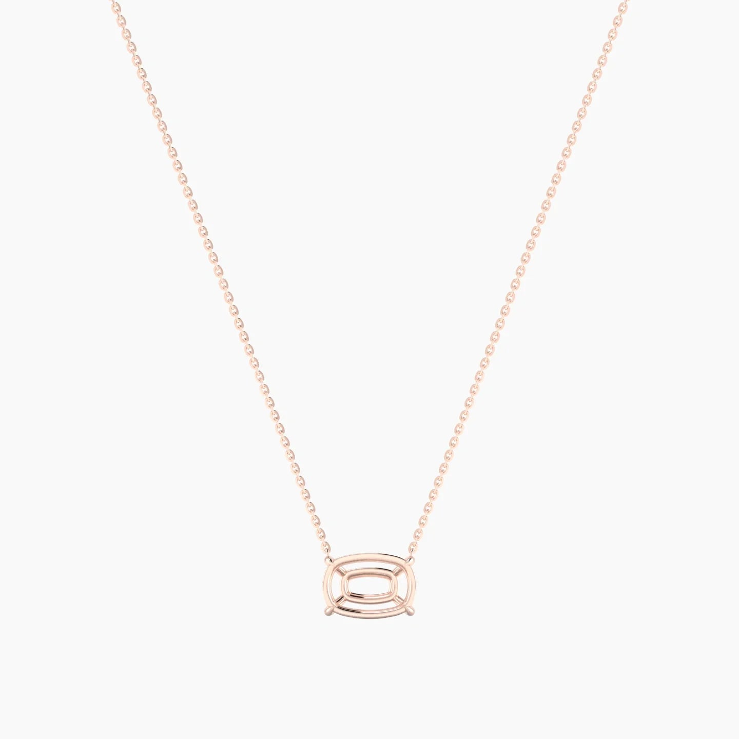 Solitaire | 18k Rose Gold 3-4.99 ct Cushion Cut Pendant Setting
