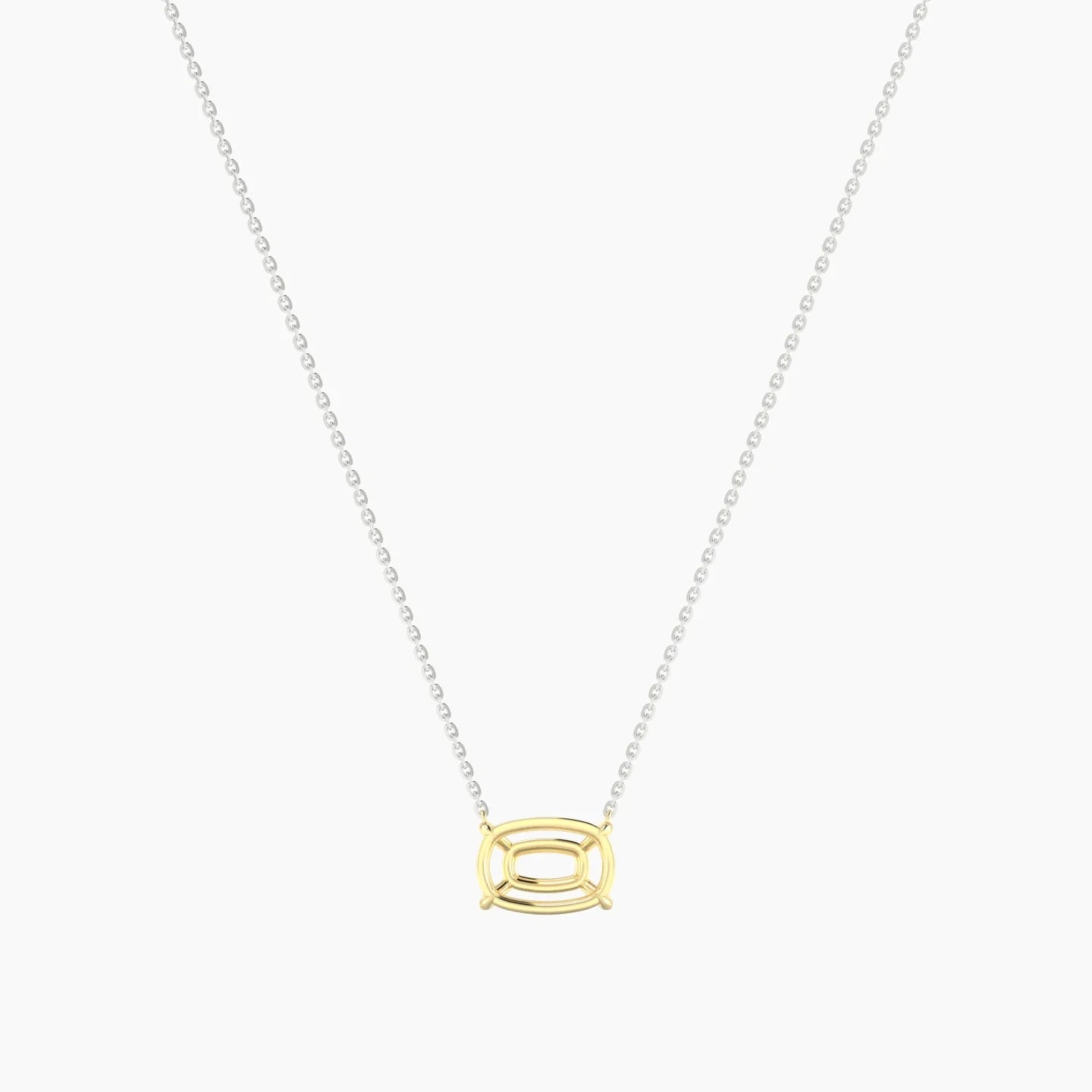 Solitaire | 18k White & Yellow Gold 3-4.99 ct Cushion Cut Pendant Setting