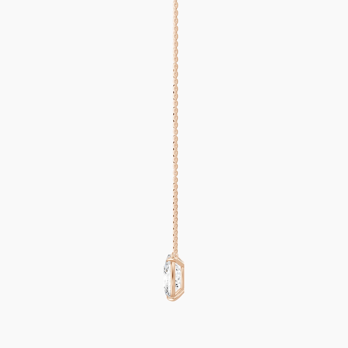 Solitaire | 18k Rose Gold 3 ct White Lab Diamond Cushion Pendant