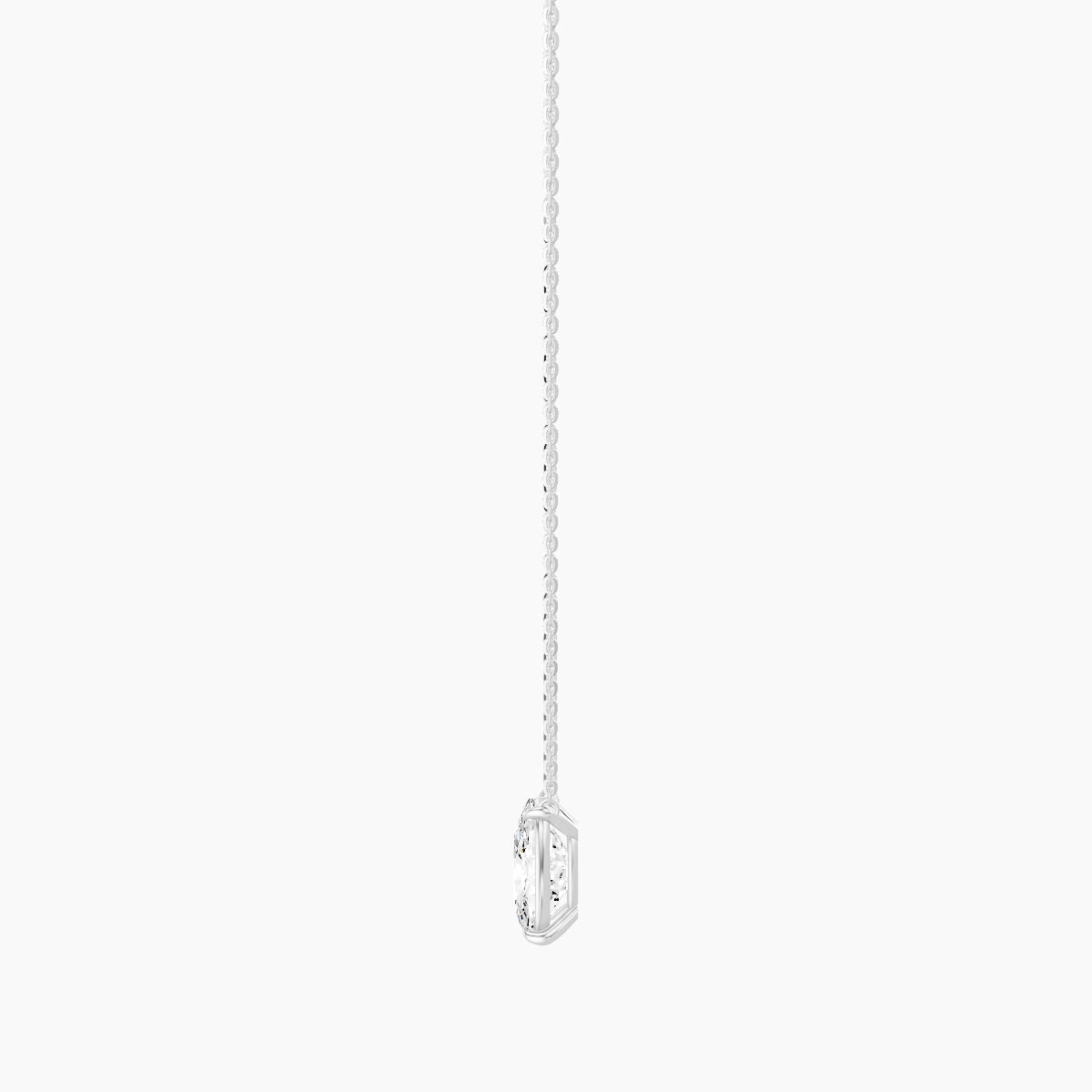 Solitaire | 18k White Gold 3 ct White Lab Diamond Cushion Pendant