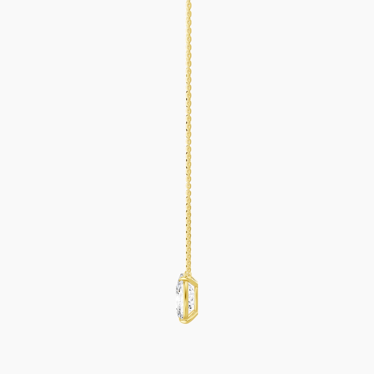 Solitaire | 18k Yellow Gold 3 ct White Lab Diamond Cushion Pendant