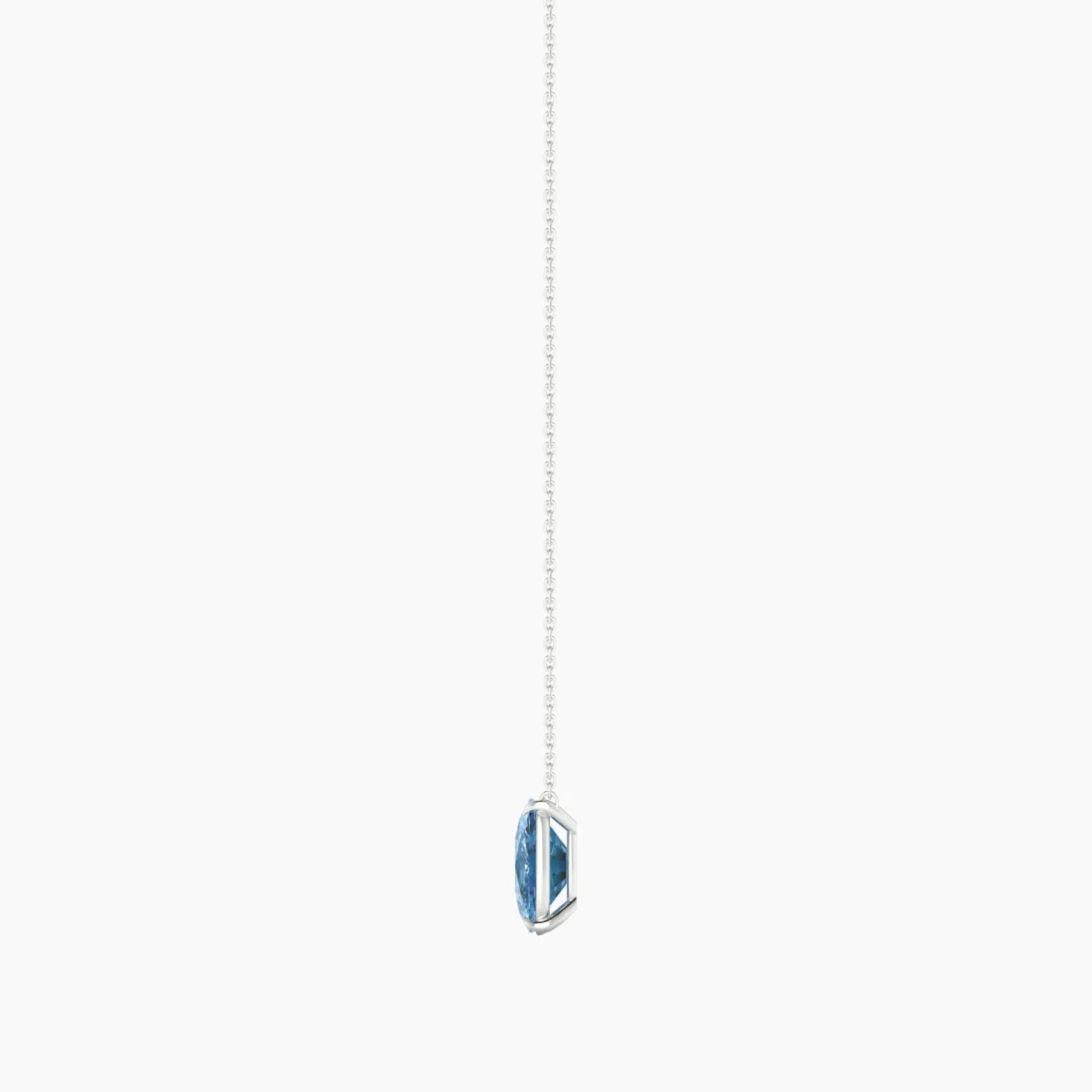 Solitaire | 18k White Gold 3 ct Blue Lab Diamond Cushion Cut Pendant