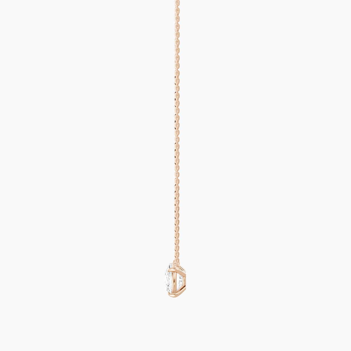 Solitaire | 18k Rose Gold 3 ct White Lab Diamond Cushion Pendant