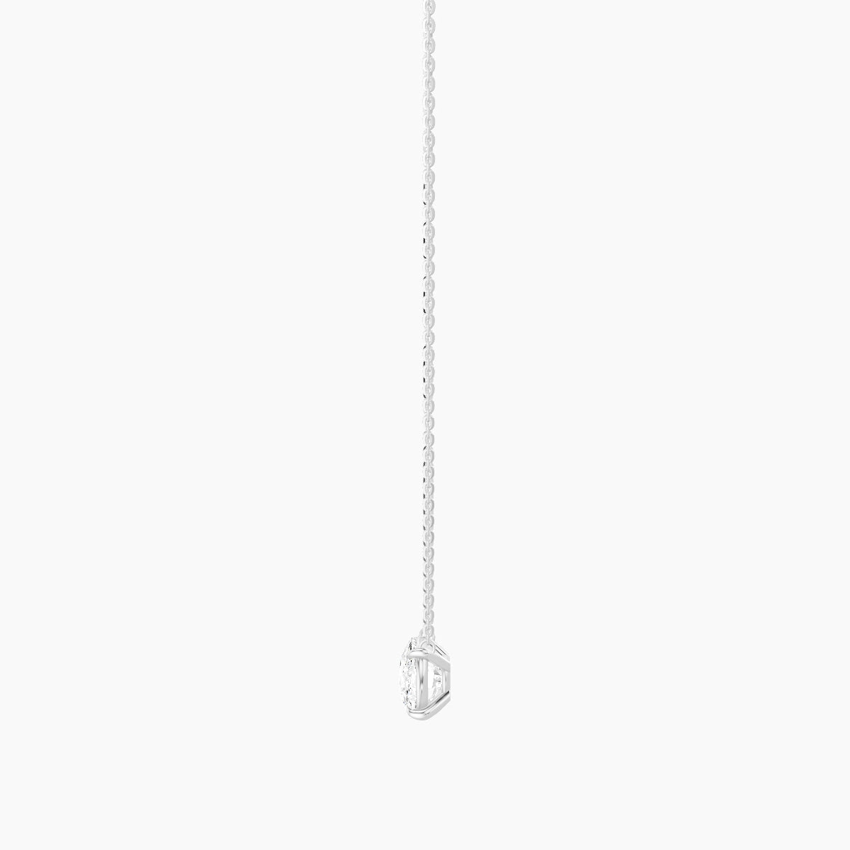 Solitaire | 18k White Gold 3 ct White Lab Diamond Cushion Pendant