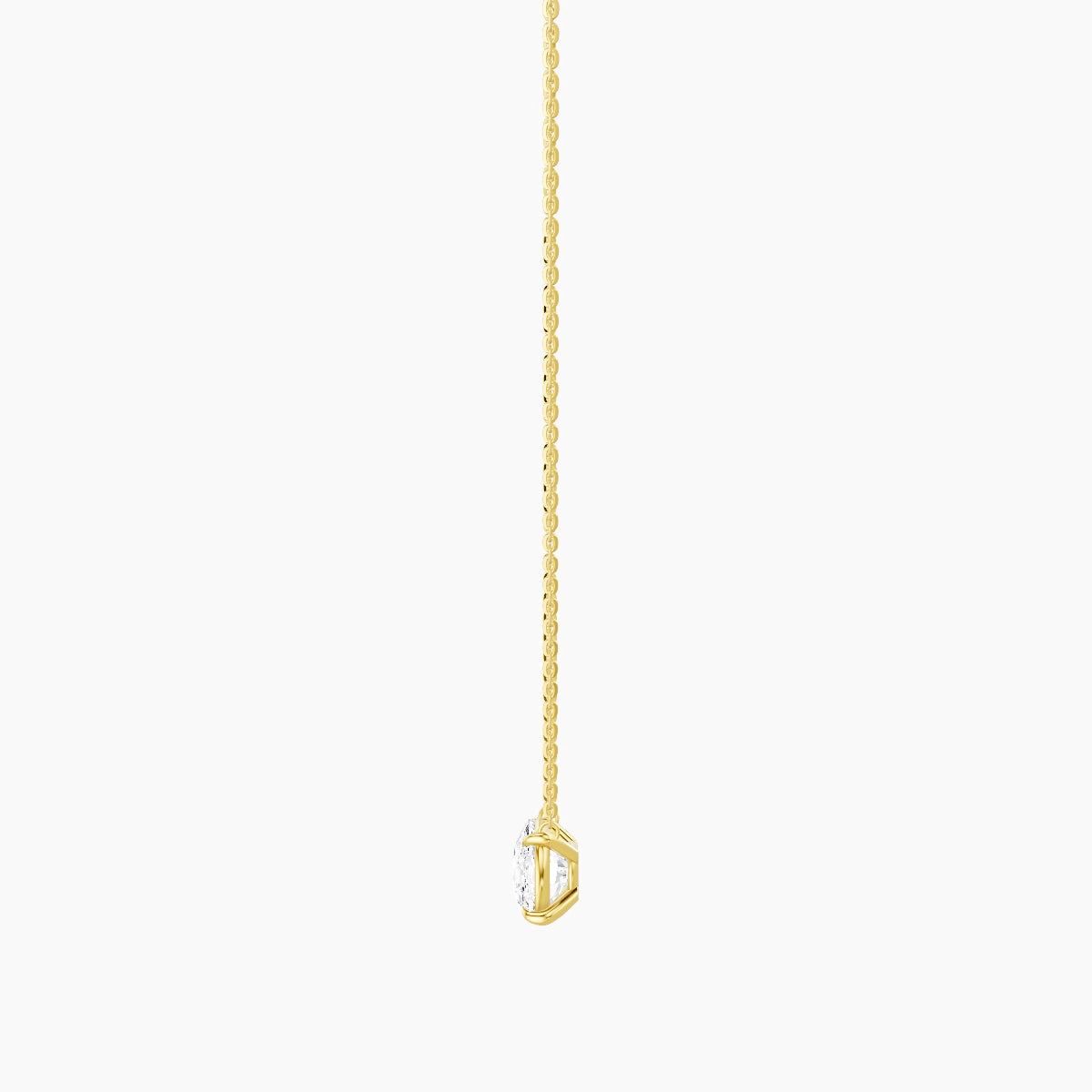 Solitaire | 18k Yellow Gold 3 ct White Lab Diamond Cushion Pendant