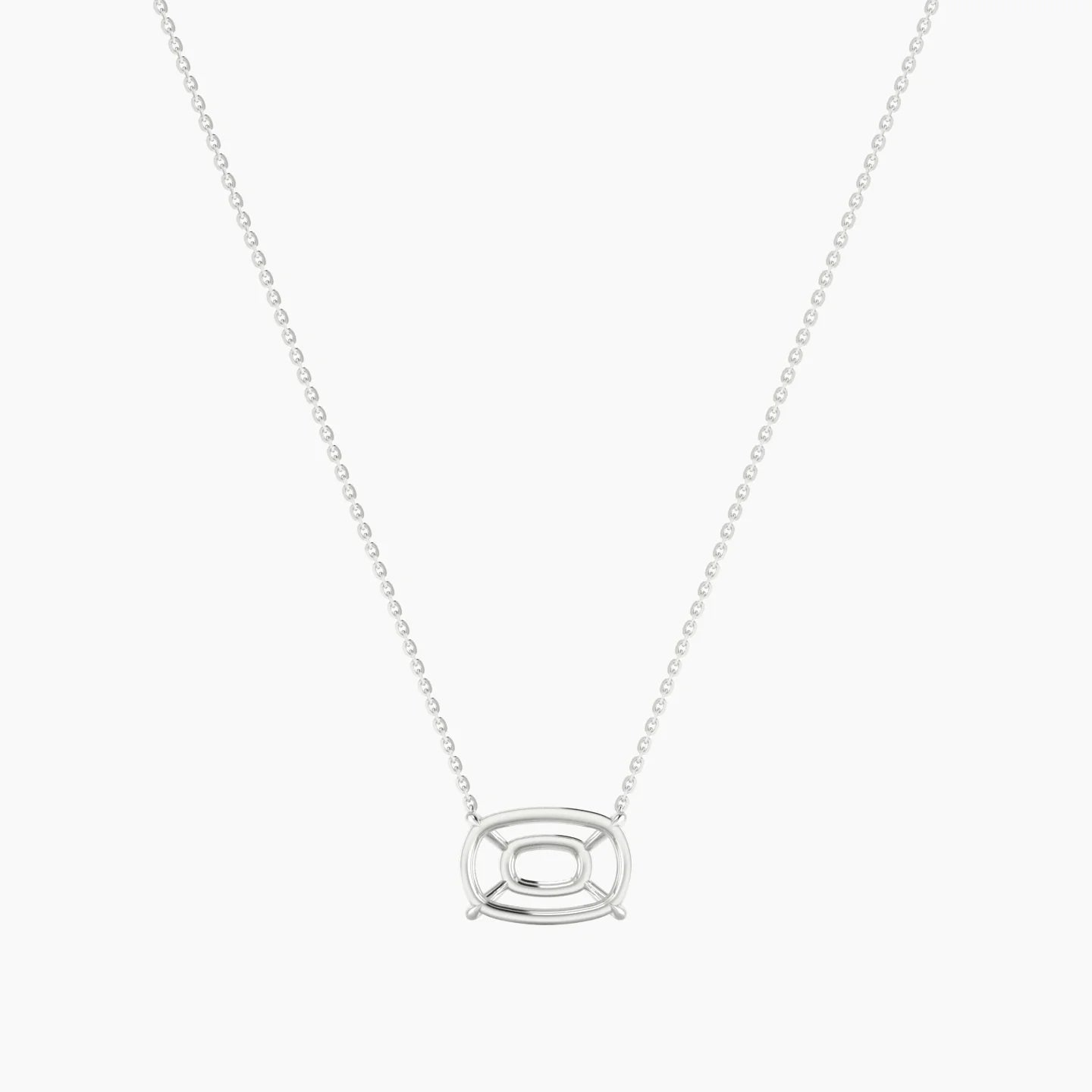 Solitaire | 18k White Gold 5-7.99 ct Cushion Cut Pendant Setting