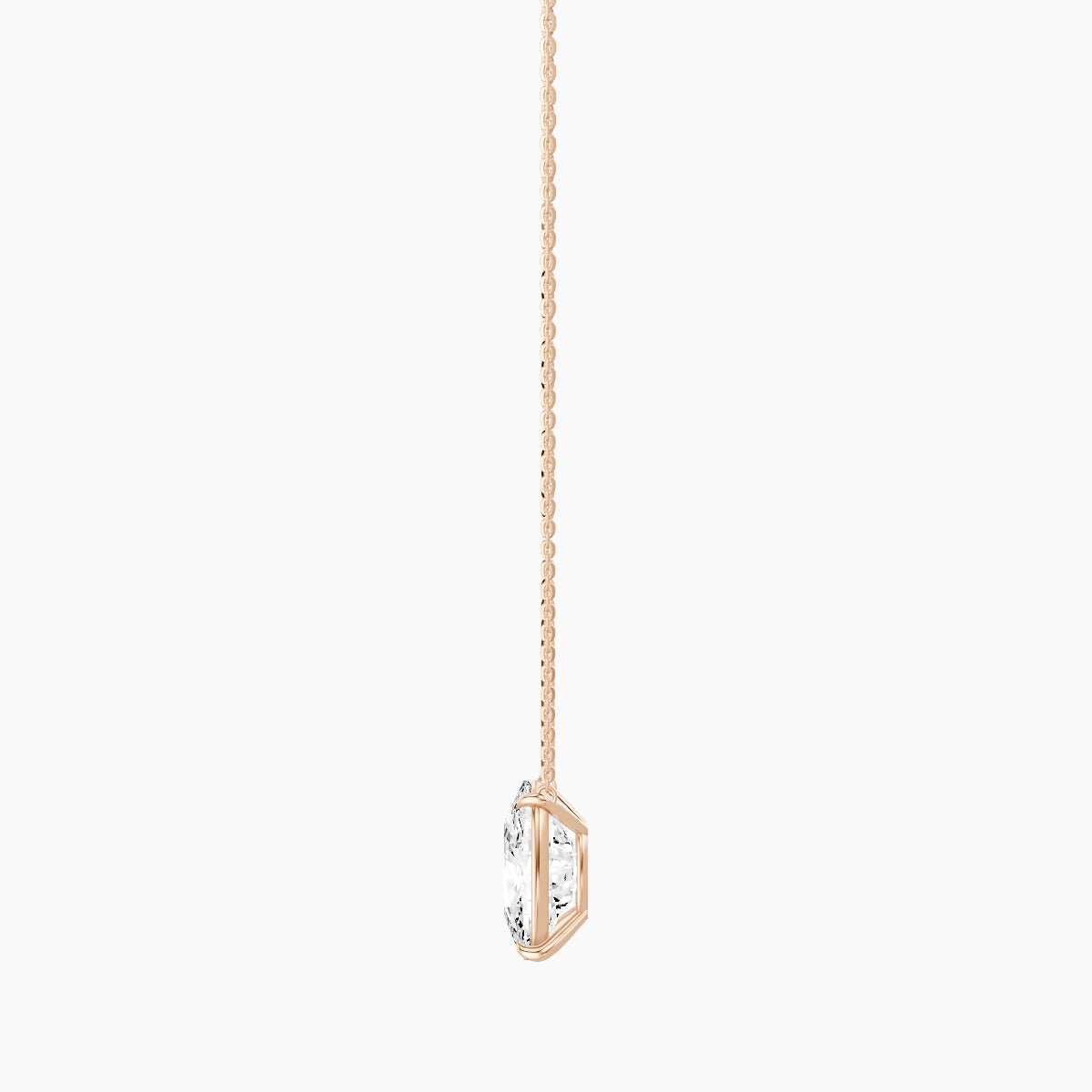 Solitaire | 18k Rose Gold 5 ct White Lab Diamond Cushion Pendant