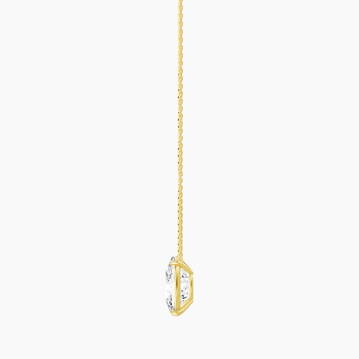 Solitaire | 18k Yellow Gold 5 ct White Lab Diamond Cushion Pendant