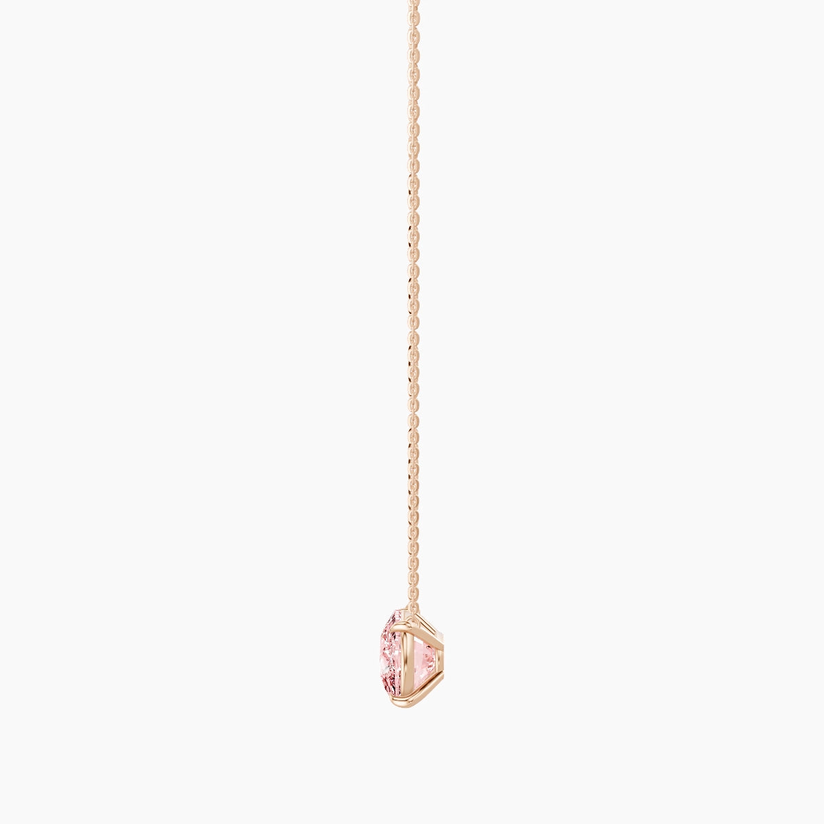 Solitaire | 18k Rose Gold 5 ct Pink Lab Diamond Cushion Pendant