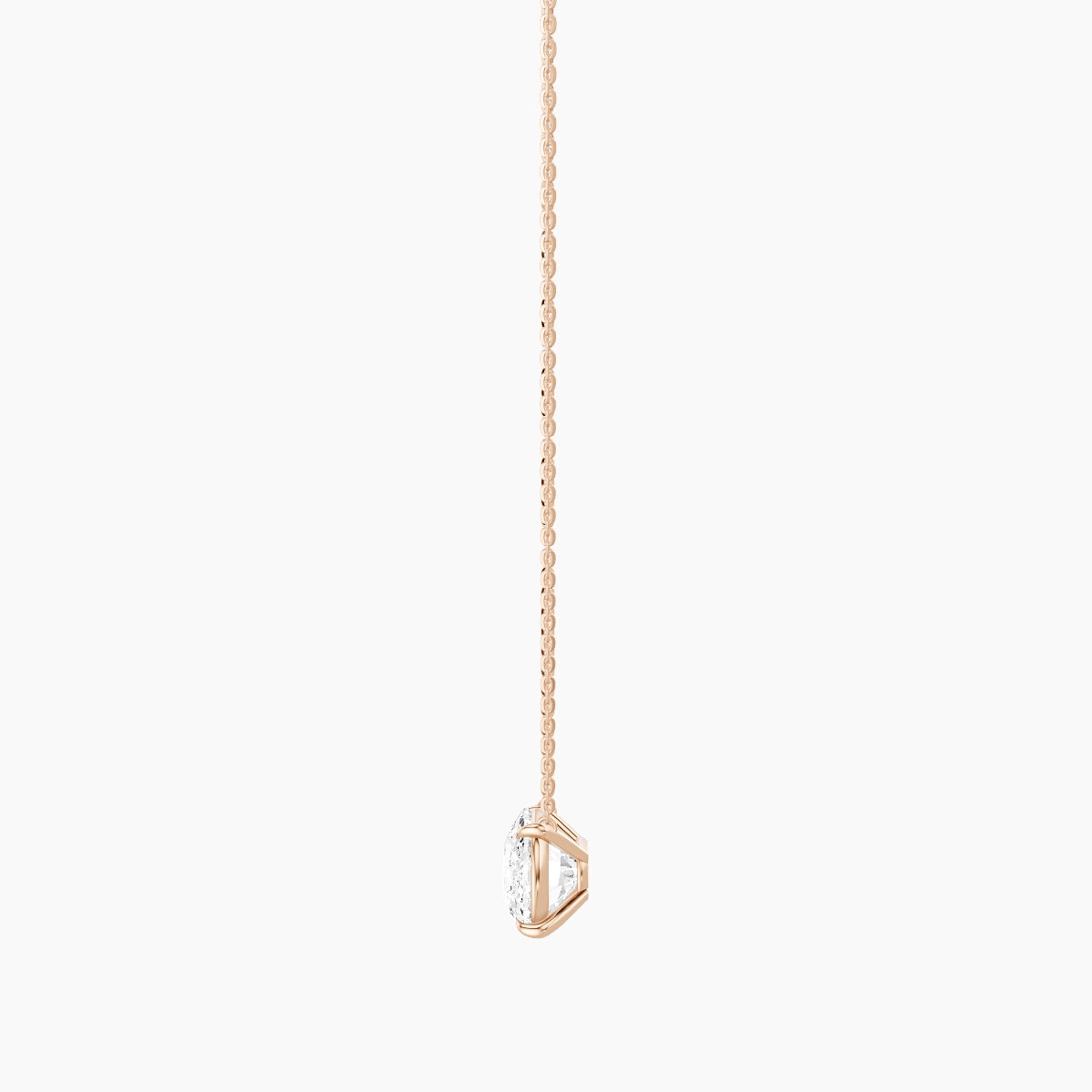 Solitaire | 18k Rose Gold 5 ct White Lab Diamond Cushion Pendant