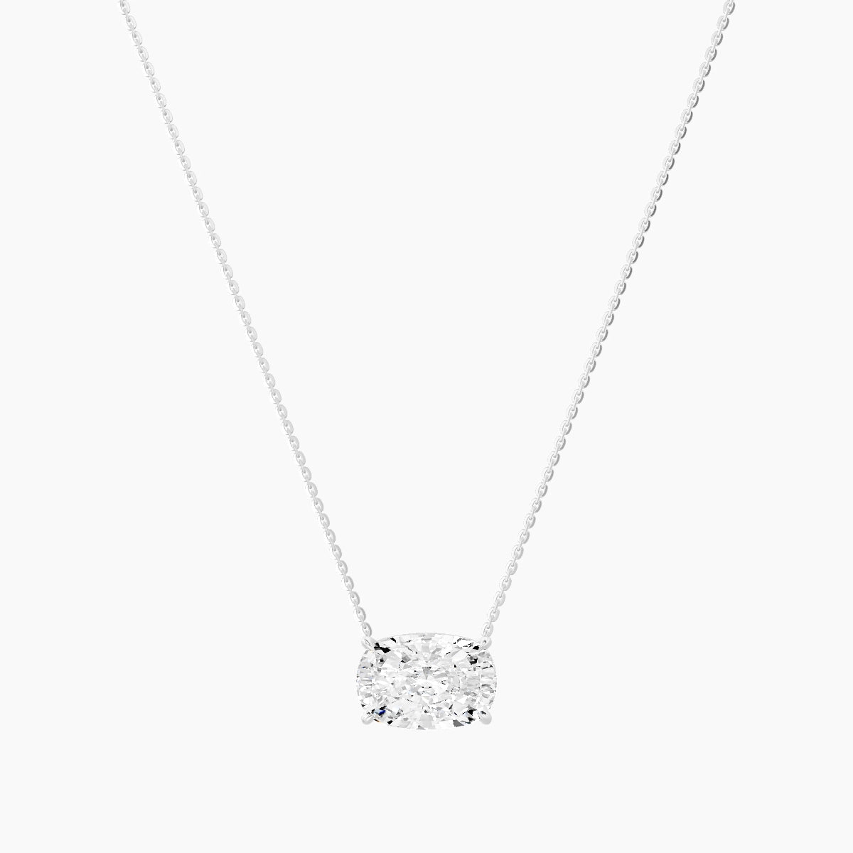 Solitaire | 18k White Gold 5 ct White Lab Diamond Cushion Pendant