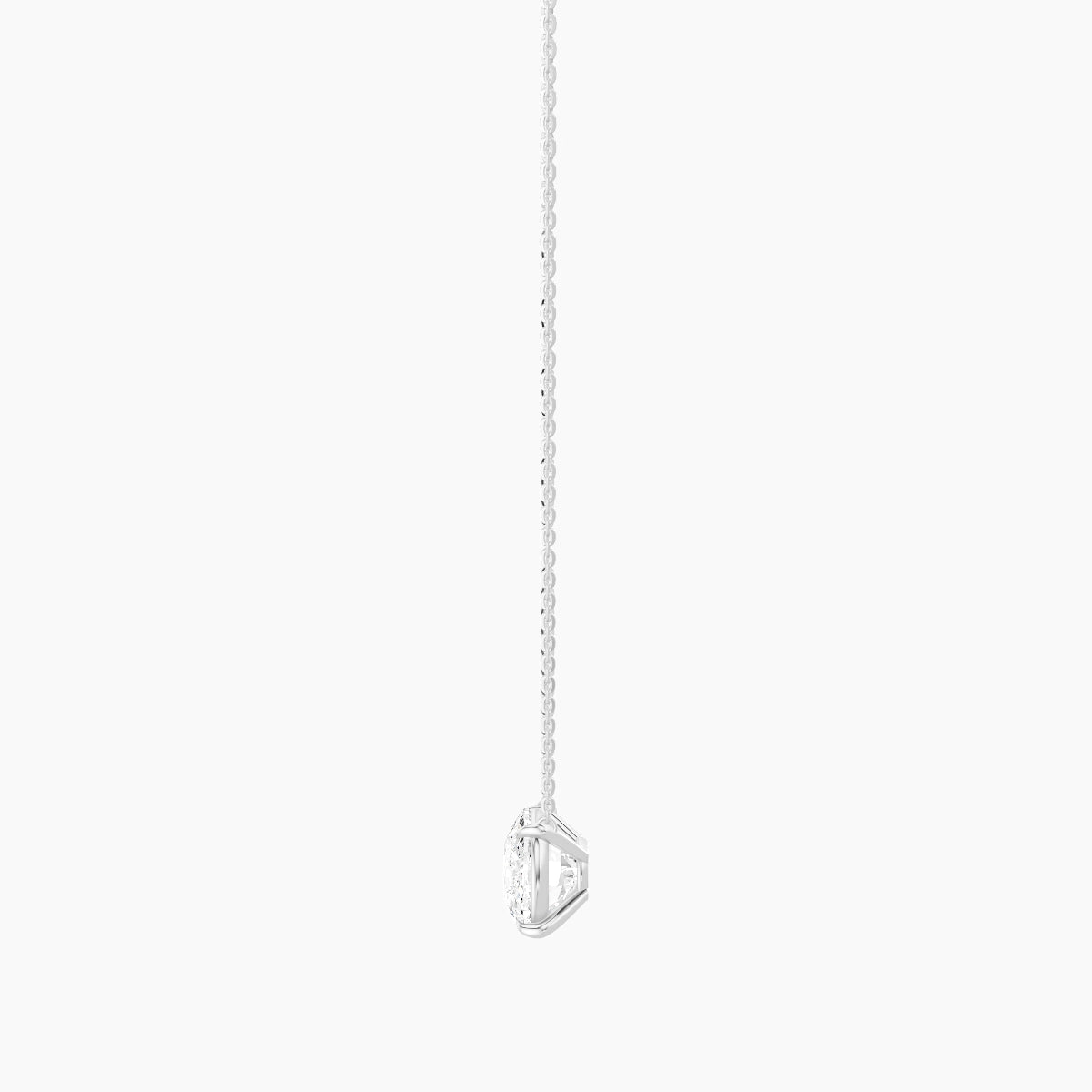 Solitaire | 18k White Gold 5 ct White Lab Diamond Cushion Pendant