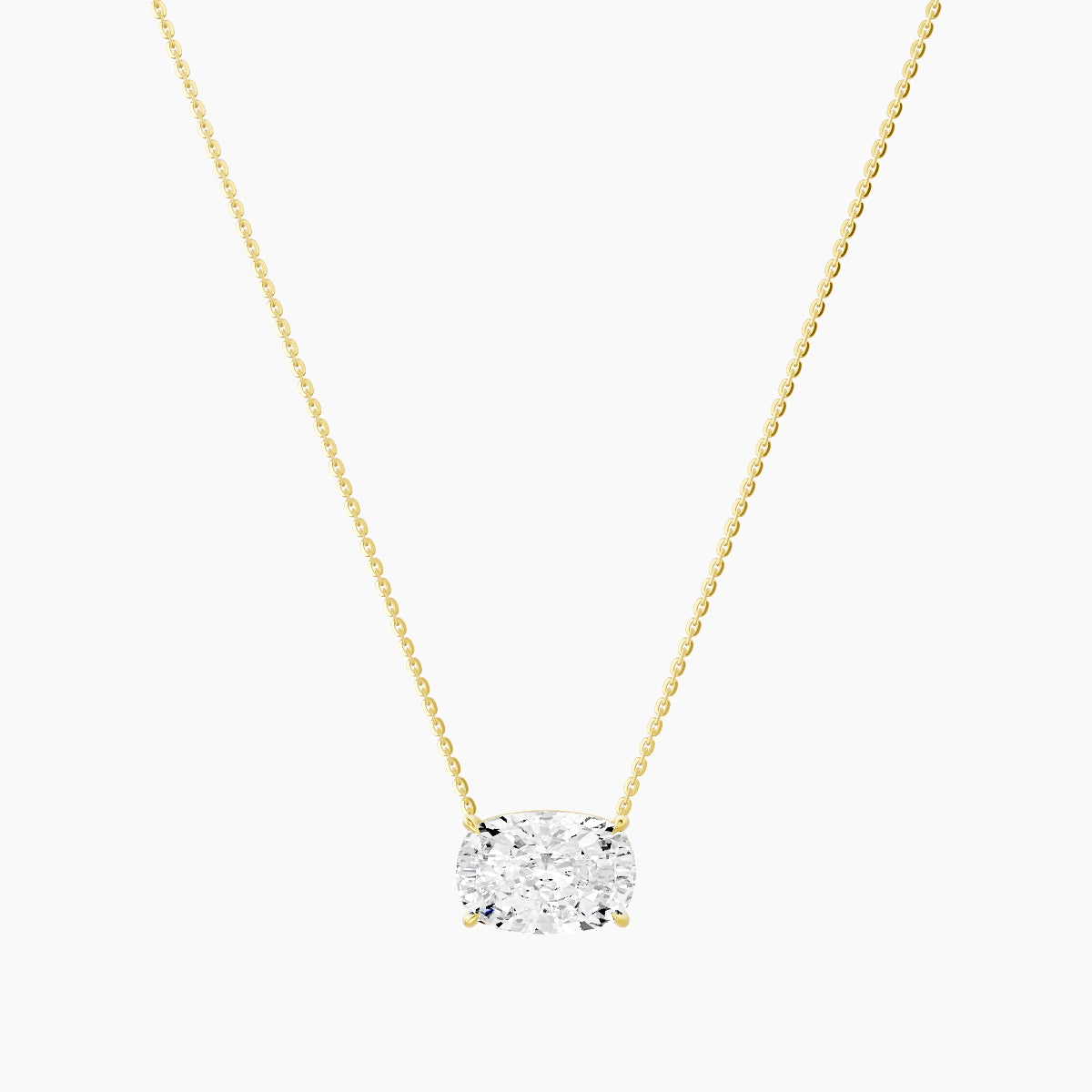 Solitaire | 18k Yellow Gold 5 ct White Lab Diamond Cushion Pendant