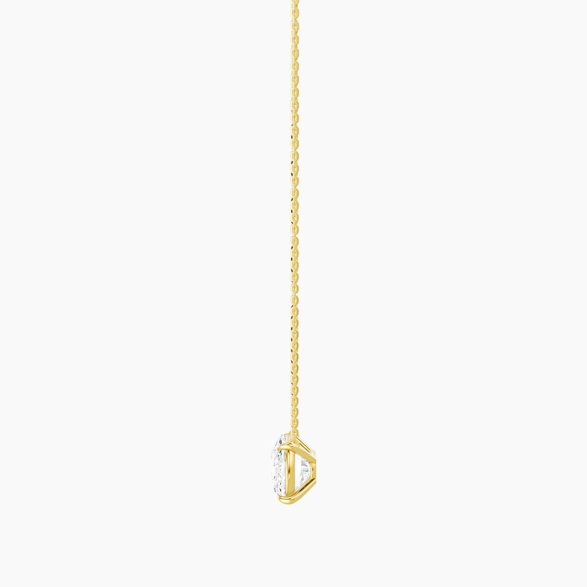 Solitaire | 18k Yellow Gold 5 ct White Lab Diamond Cushion Pendant