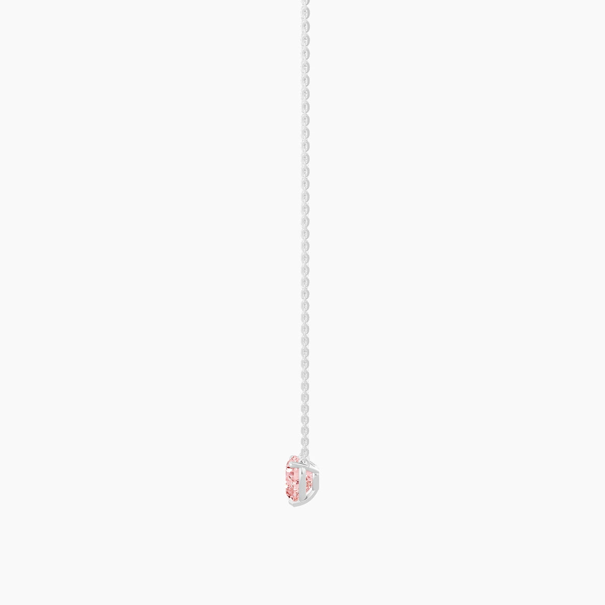 Solitaire | 18k White Gold 1 ct Pink Lab Diamond Heart Pendant
