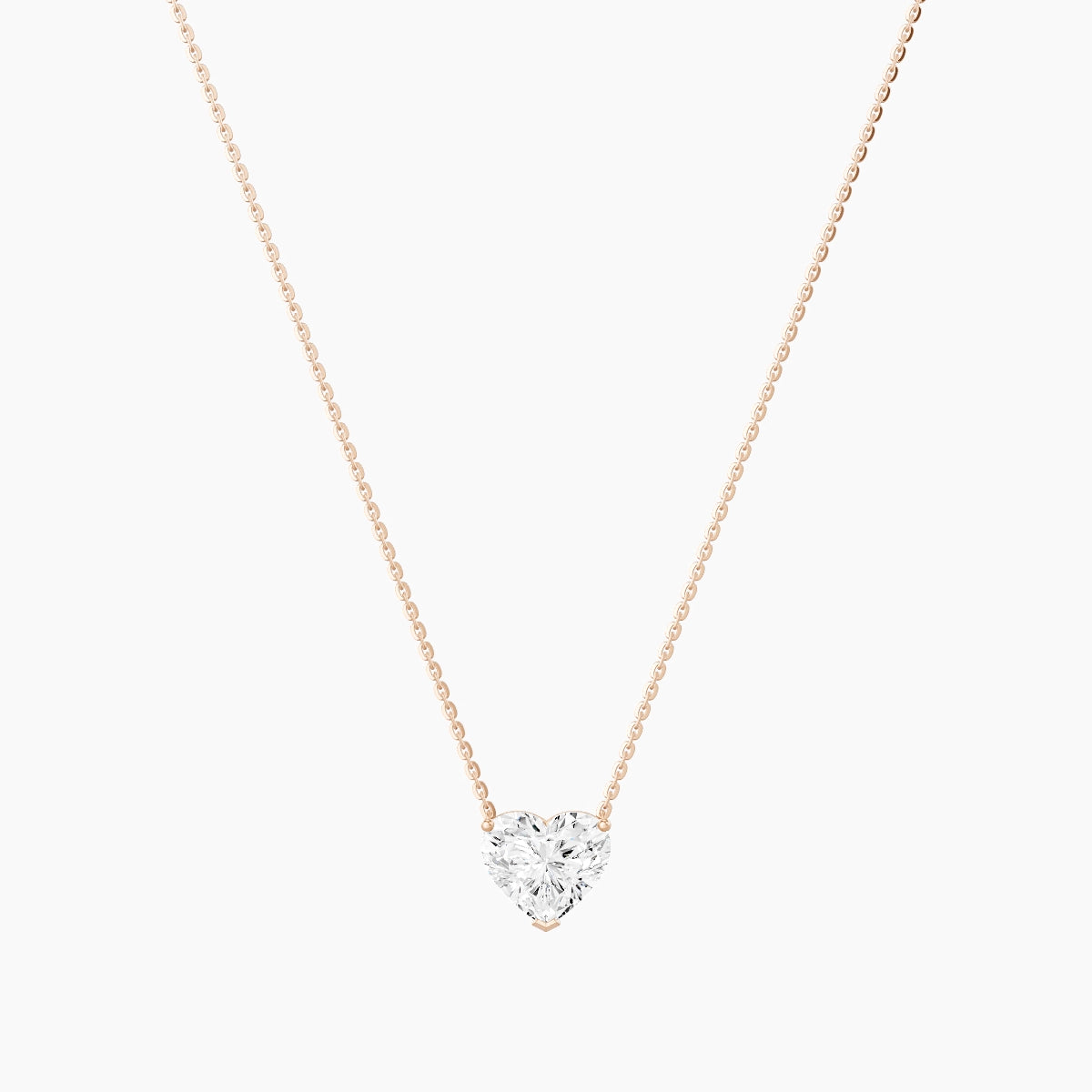 Solitaire | 18k Rose Gold 2 ct White Lab Diamond Heart Pendant