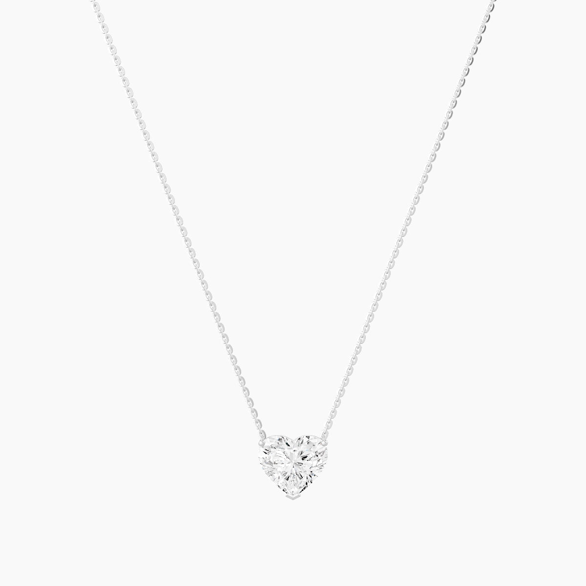 Solitaire | 18k White Gold 2 ct White Lab Diamond Heart Pendant