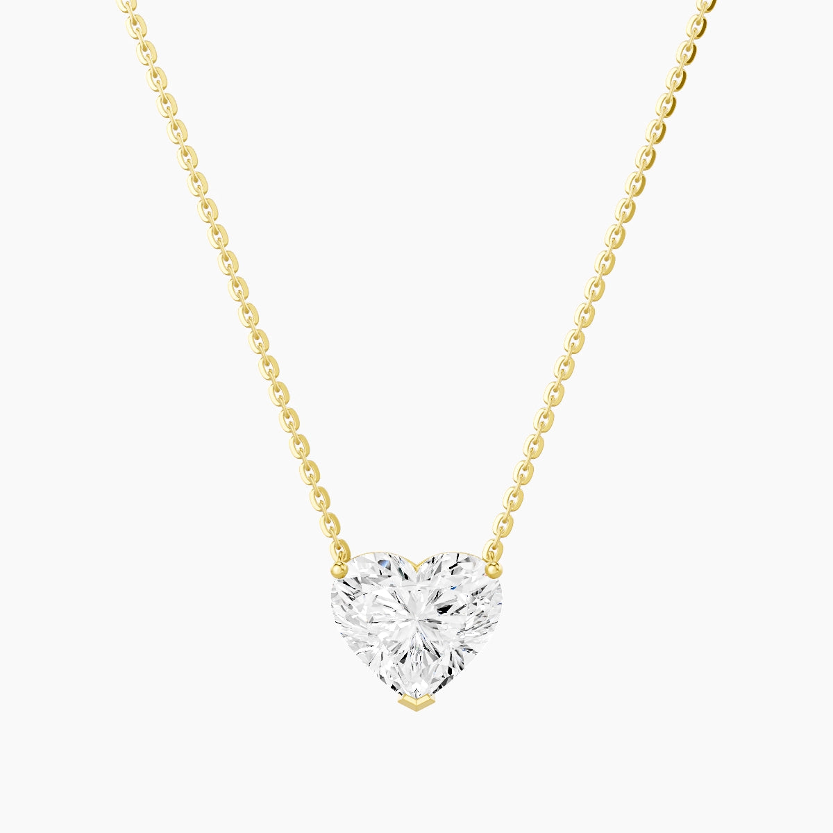 Solitaire | 18k Yellow Gold 2 ct White Lab Diamond Heart Pendant