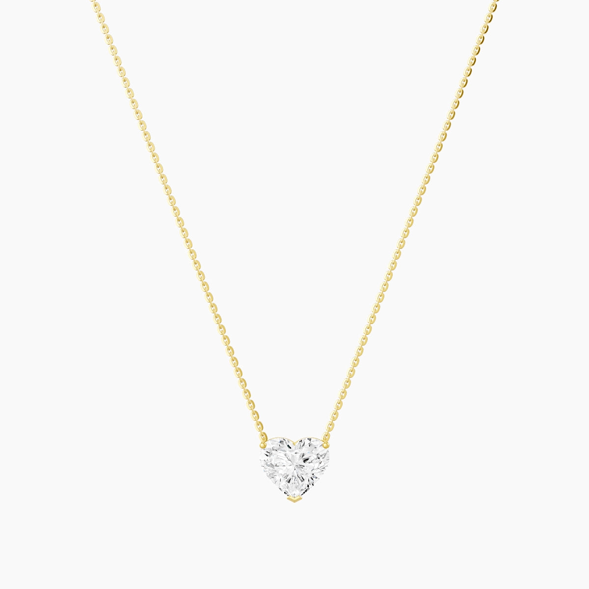 Solitaire | 18k Yellow Gold 2 ct White Lab Diamond Heart Pendant
