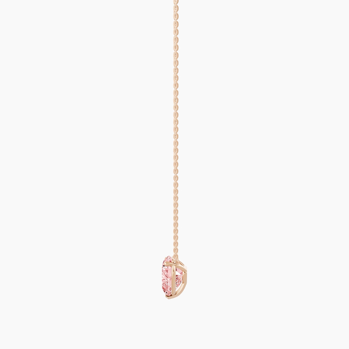 Solitaire | 18k Rose Gold 3 ct Pink Lab Diamond Heart Pendant
