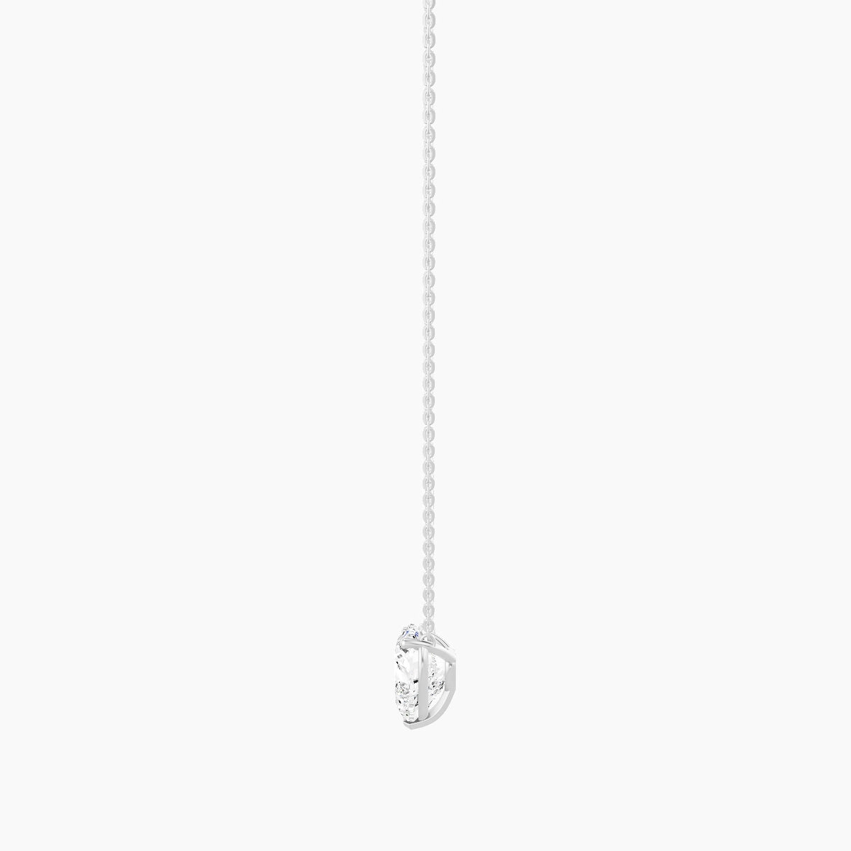 Solitaire | 18k White Gold 3 ct White Lab Diamond Heart Pendant