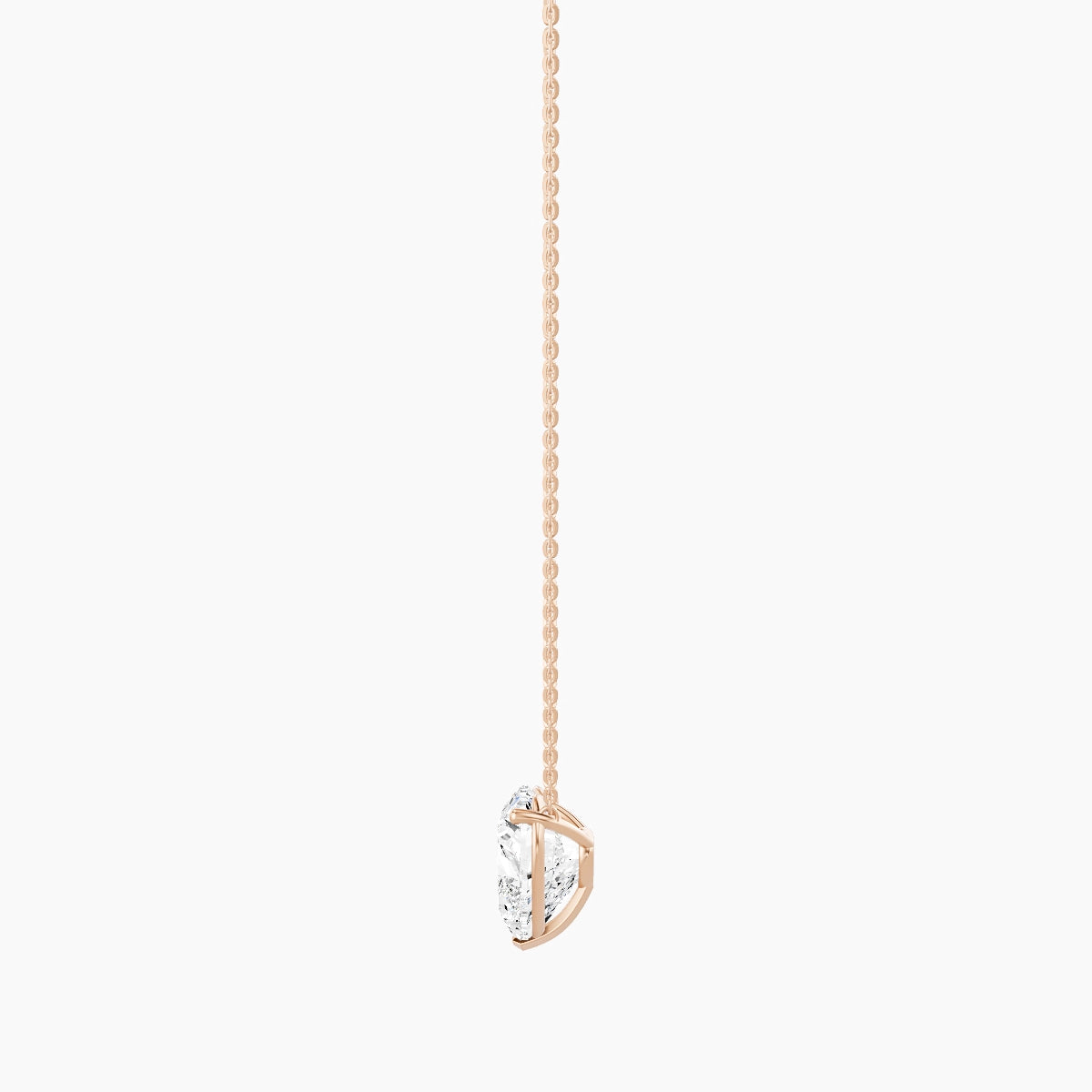 Solitaire | 18k Rose Gold 5 ct White Lab Diamond Heart Pendant