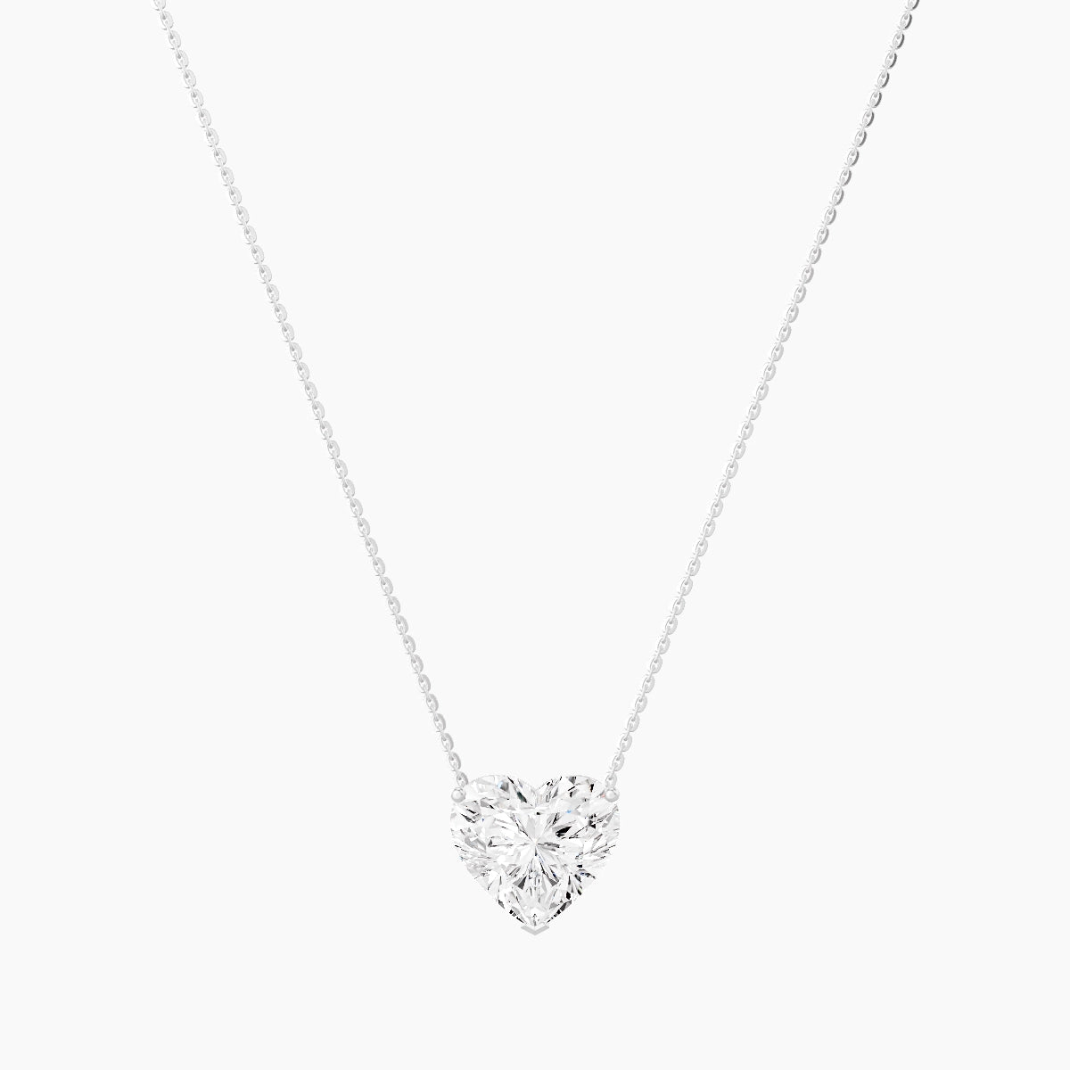 Solitaire | 18k White Gold 5 ct White Lab Diamond Heart Pendant