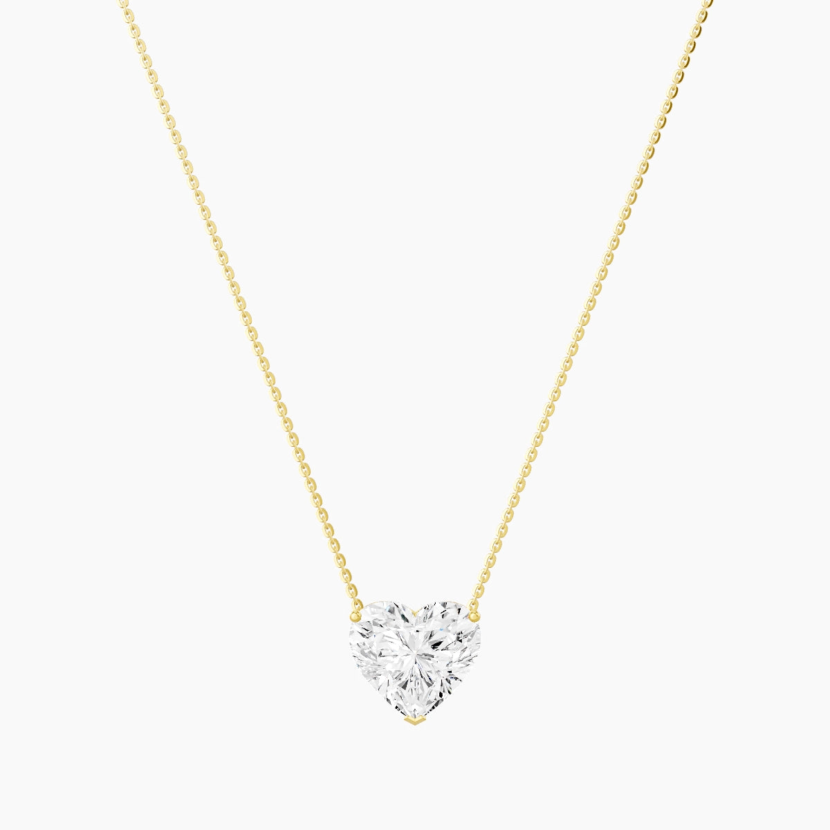 Solitaire | 18k Yellow Gold 5 ct White Lab Diamond Heart Pendant