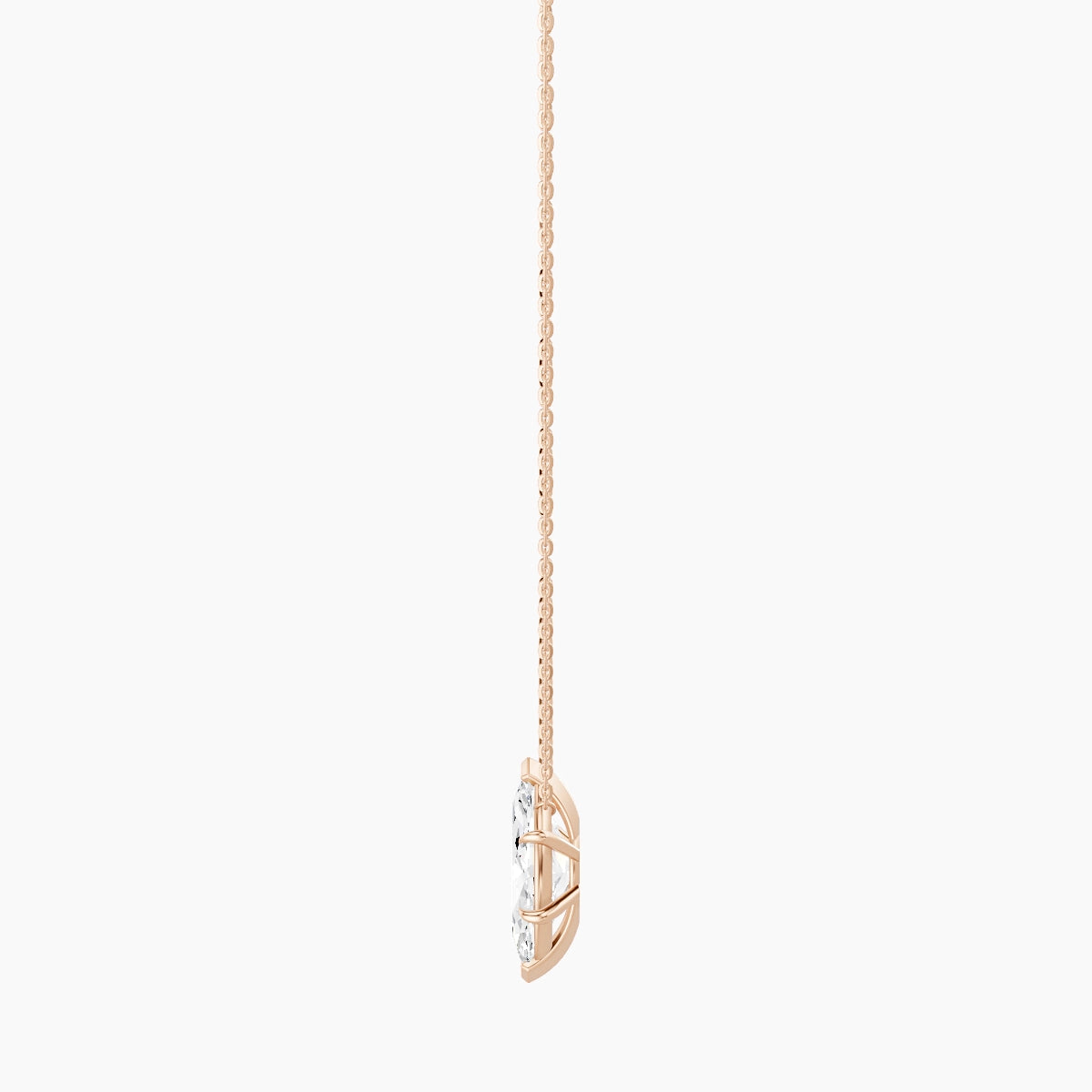 Solitaire | 18k Rose Gold 3 ct White Lab Diamond Marquise Pendant