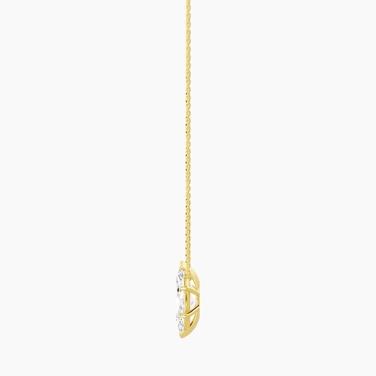 Solitaire | 18k Yellow Gold 3 ct White Lab Diamond Marquise Pendant