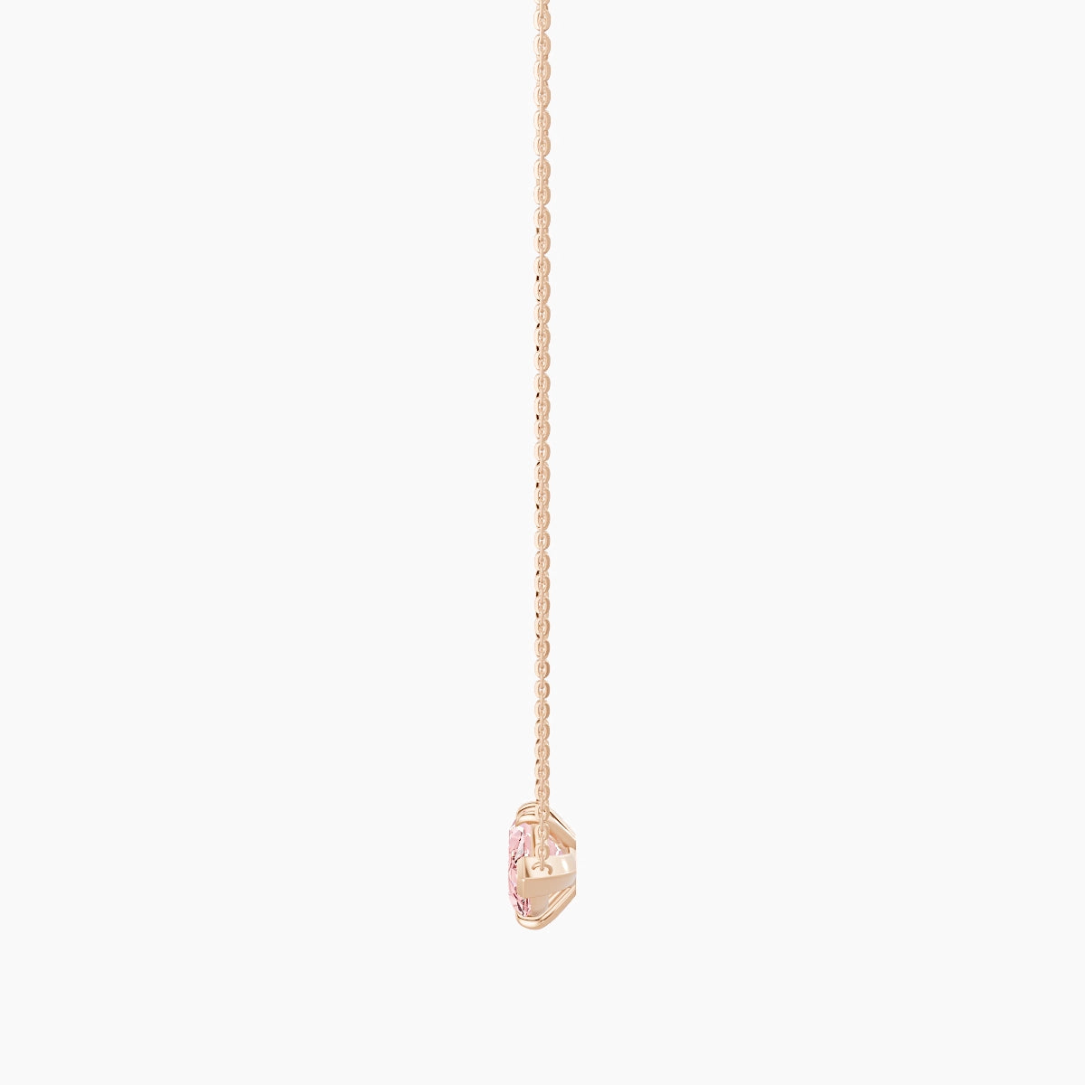 Solitaire | 18k Rose Gold 3 ct Pink Lab Diamond Marquise Pendant