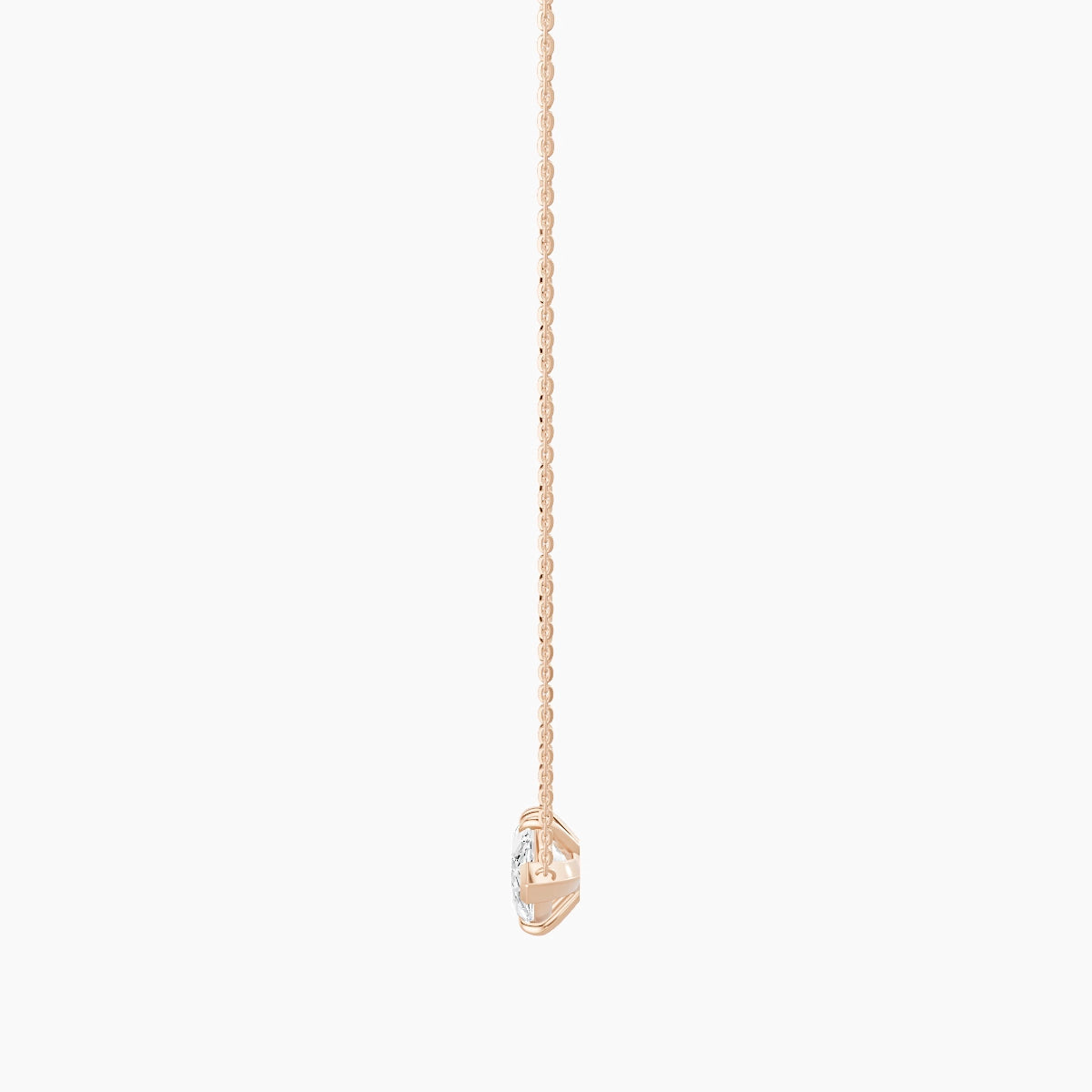 Solitaire | 18k Rose Gold 3 ct White Lab Diamond Marquise Pendant