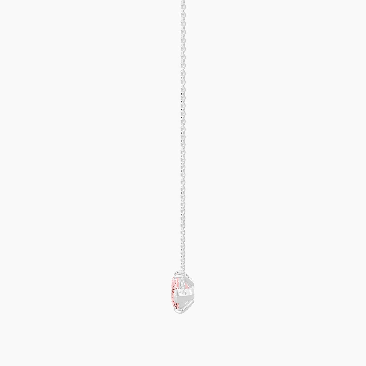 Solitaire | 18k White Gold 3 ct Pink Lab Diamond Marquise Pendant