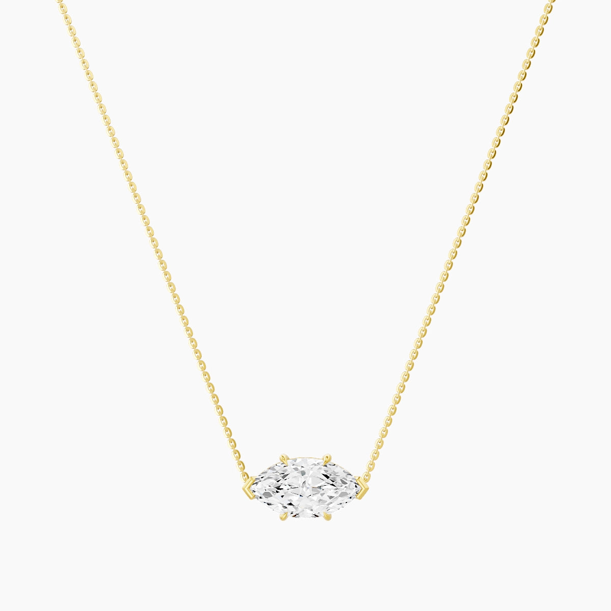 Solitaire | 18k Yellow Gold 3 ct White Lab Diamond Marquise Pendant