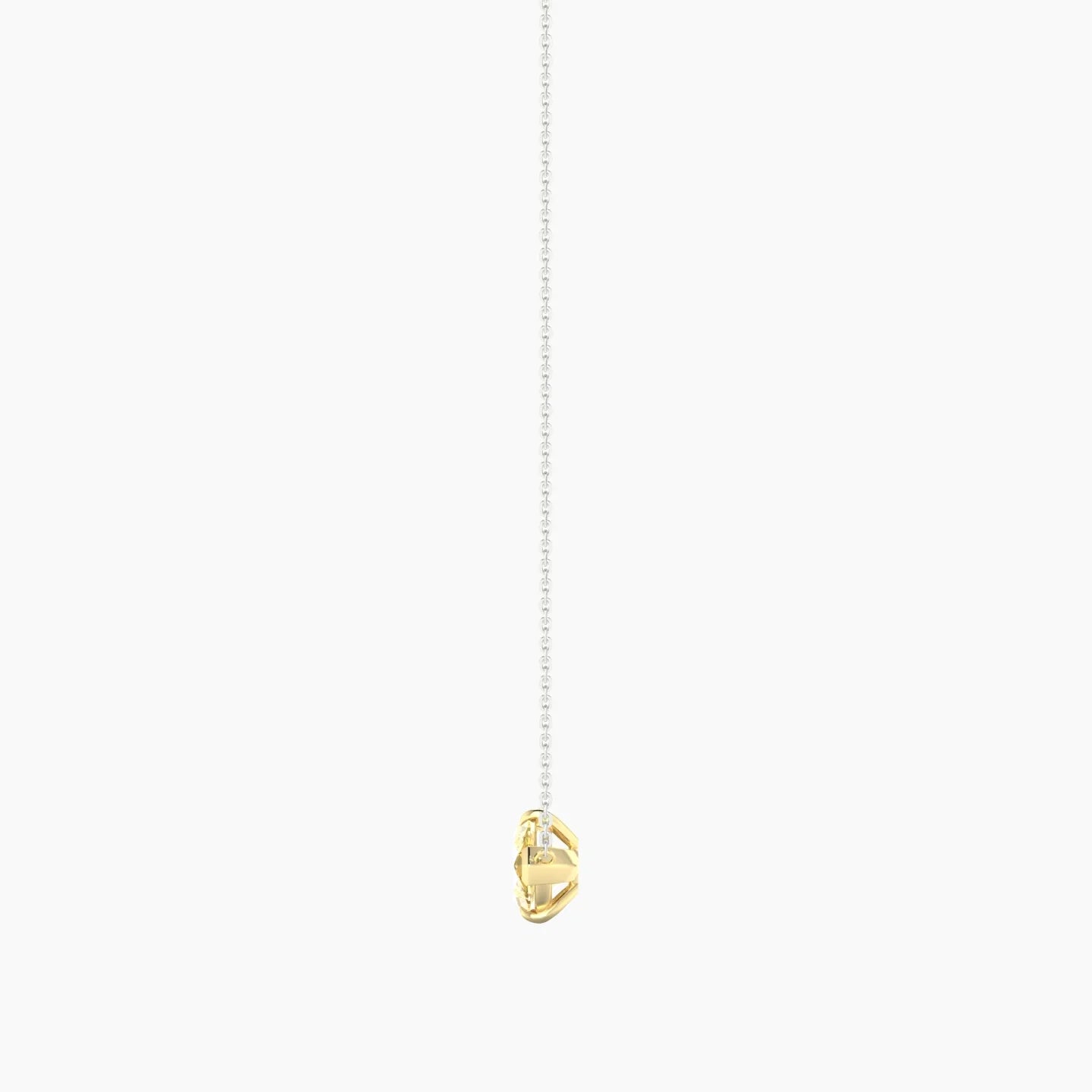Solitaire | 18k White & Yellow Gold 3 ct Yellow Lab Diamond Marquise Cut Pendant